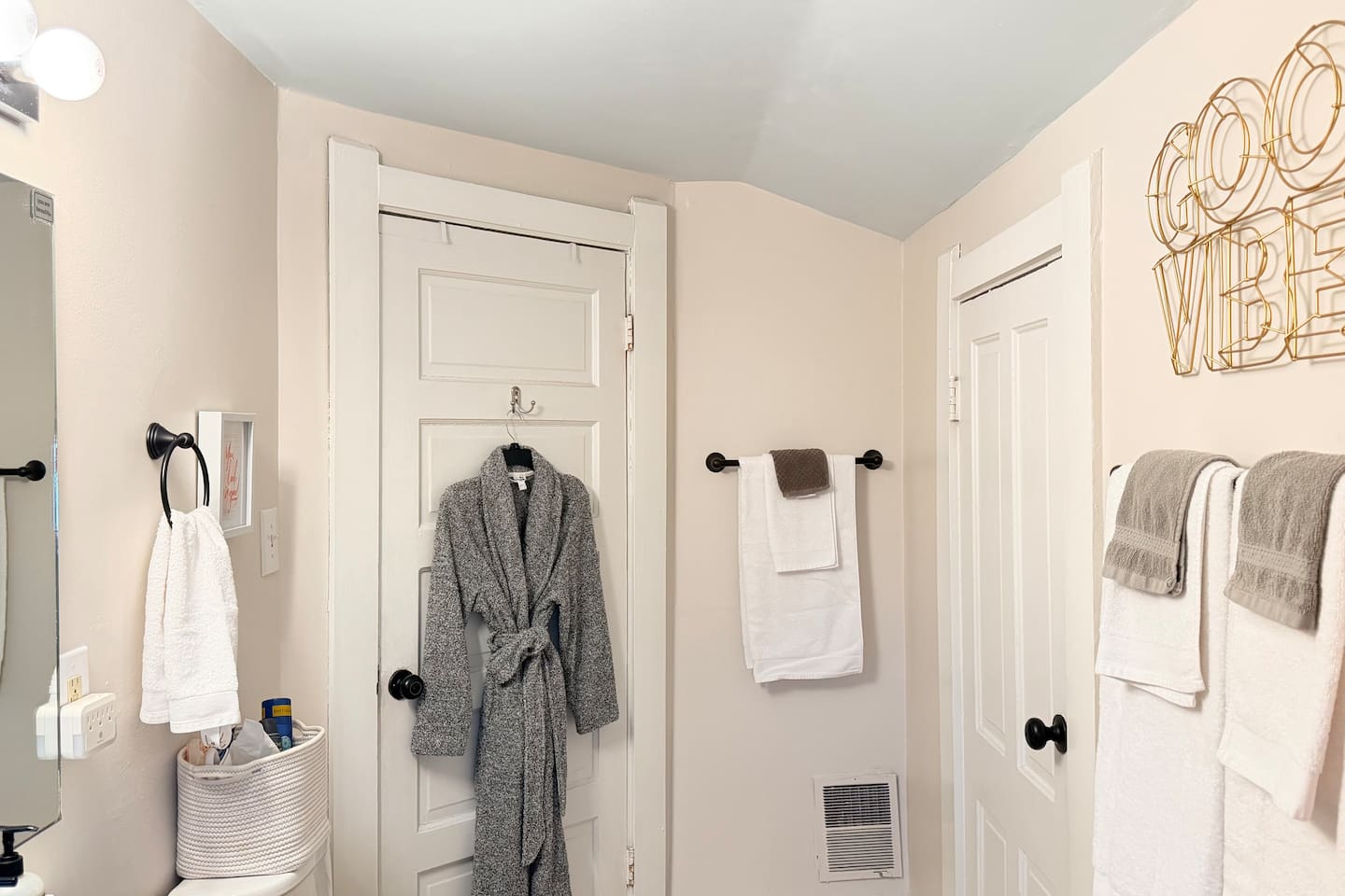 Plush robe and soft cotton towels