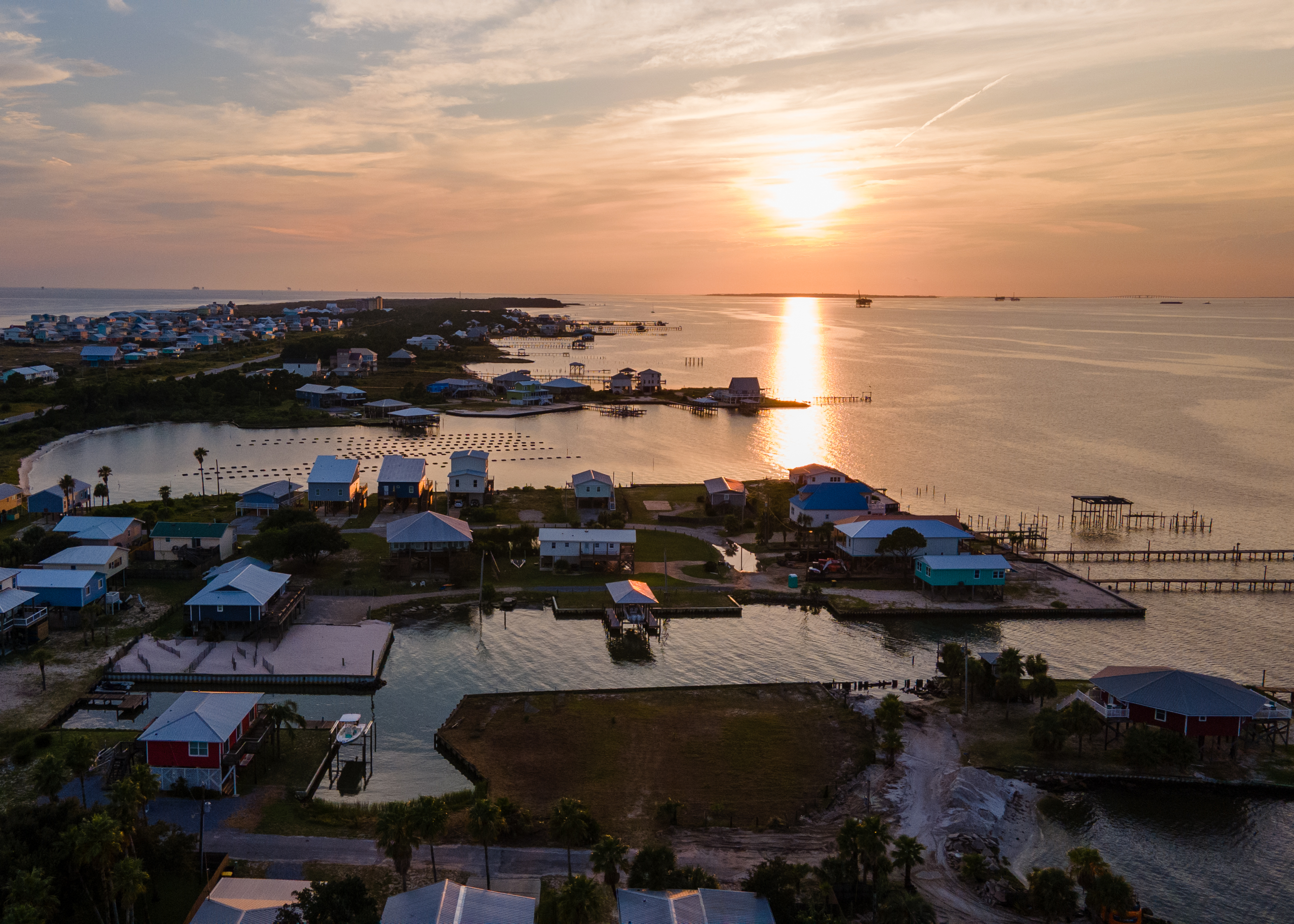Sunset on bay