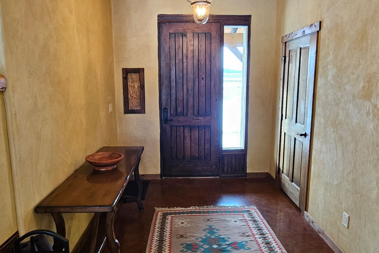 Entryway with strawbale exhibit