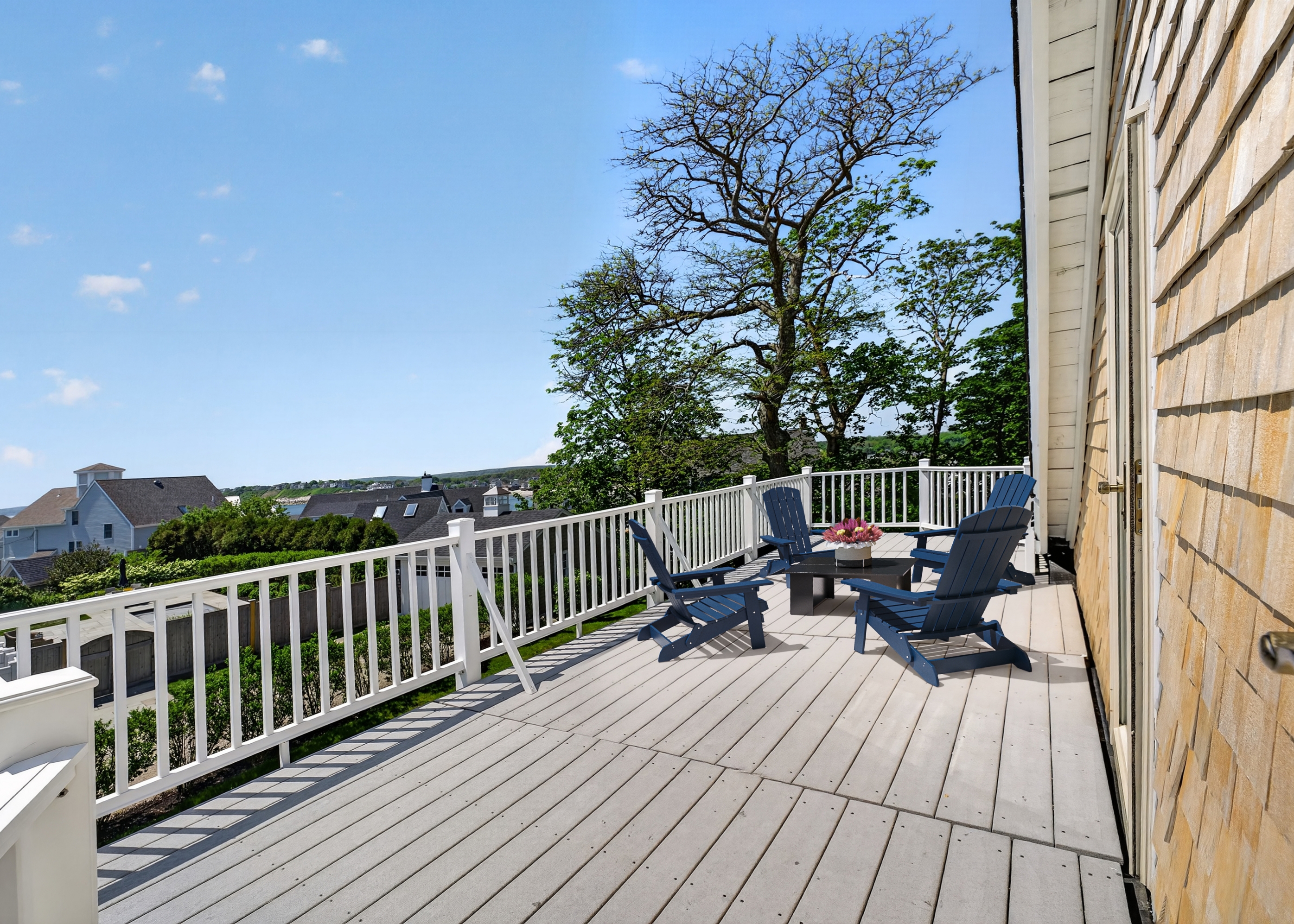 Outdoor seating ideal for open-air dining and relaxing in a comfortable, airy setting.