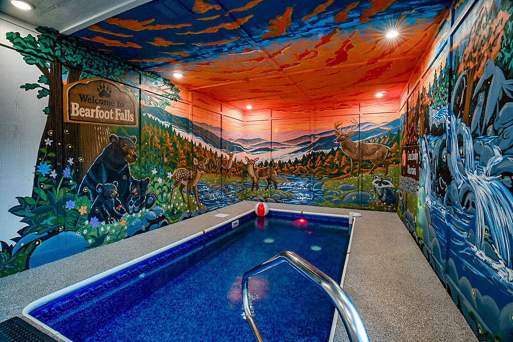 Welcome to Bearfoot Falls!  Enjoy your private indoor pool in this 16’x 8’ heated to 84 degrees indoor pool!