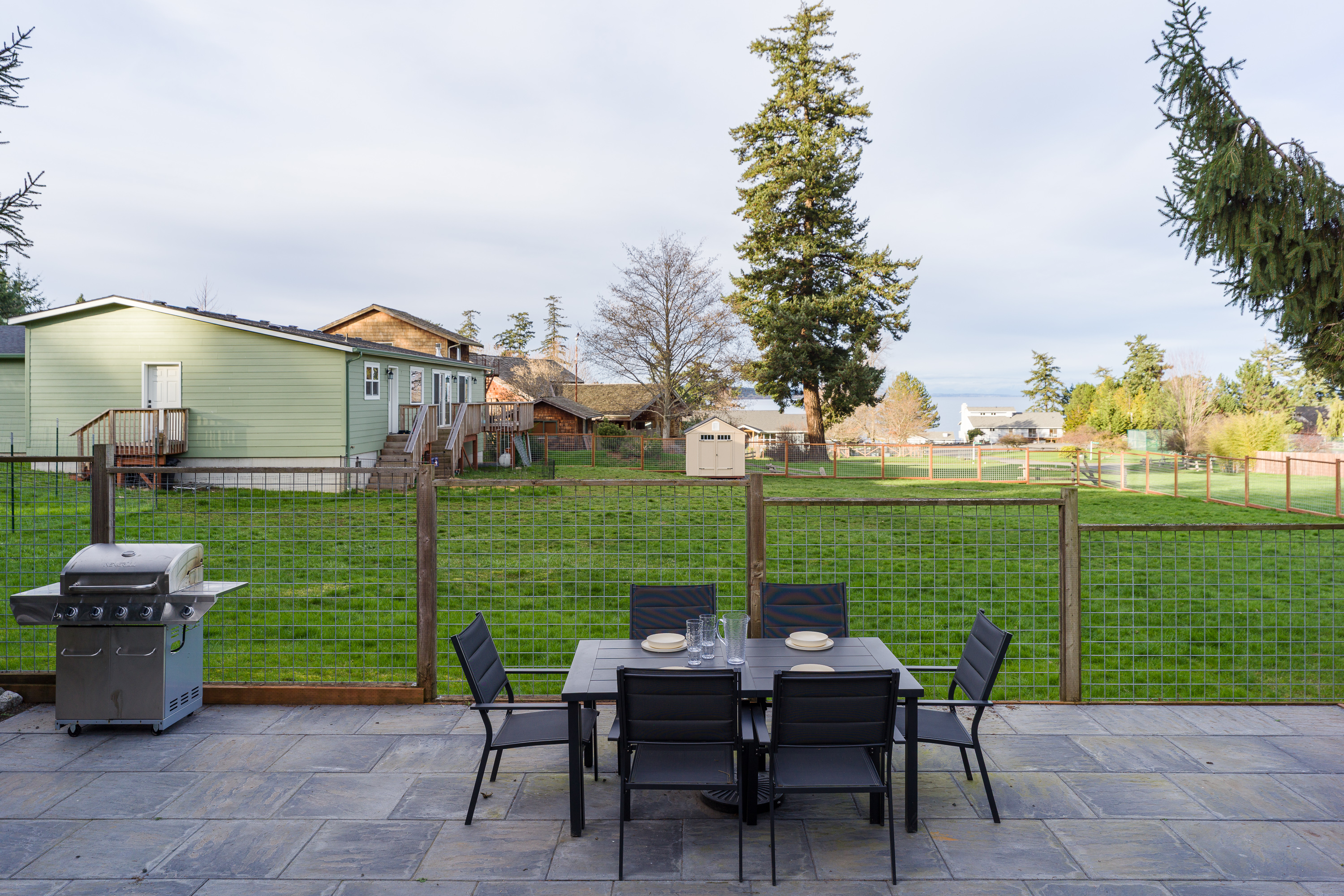 Whether doing an evening cookout or enjoying your morning breakfast, this table under the sky makes it easy.