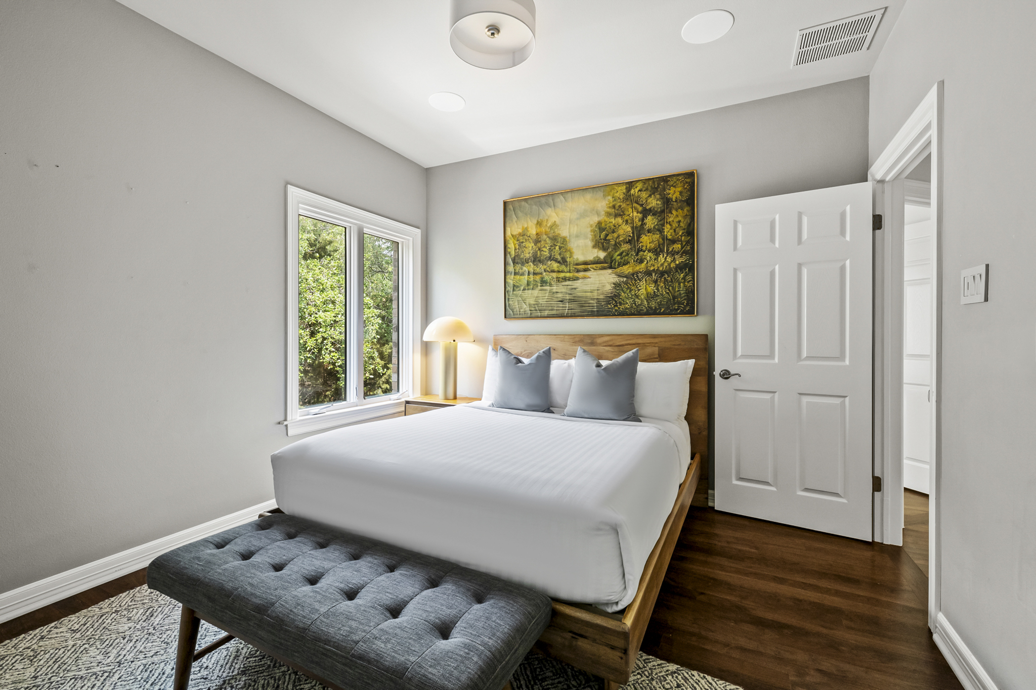 Bedroom 5 - Queen bed, full length closet storage.