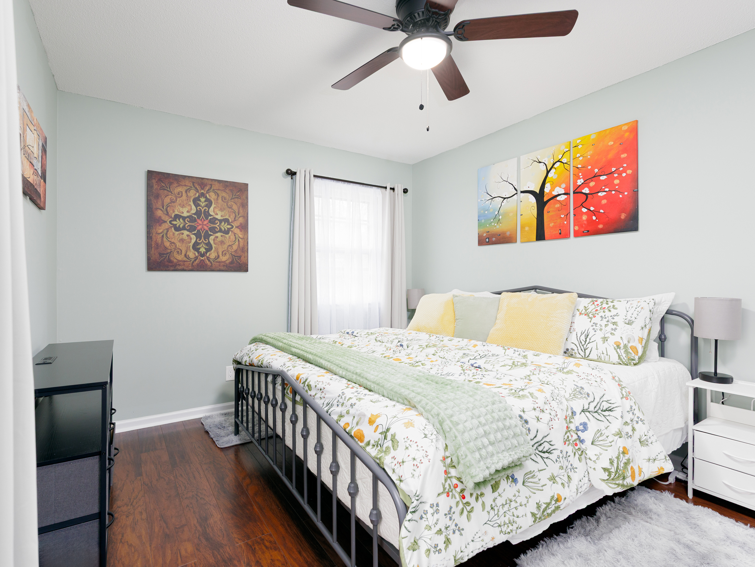 Primary bedroom layout showing closet access and an easy, functional room design.