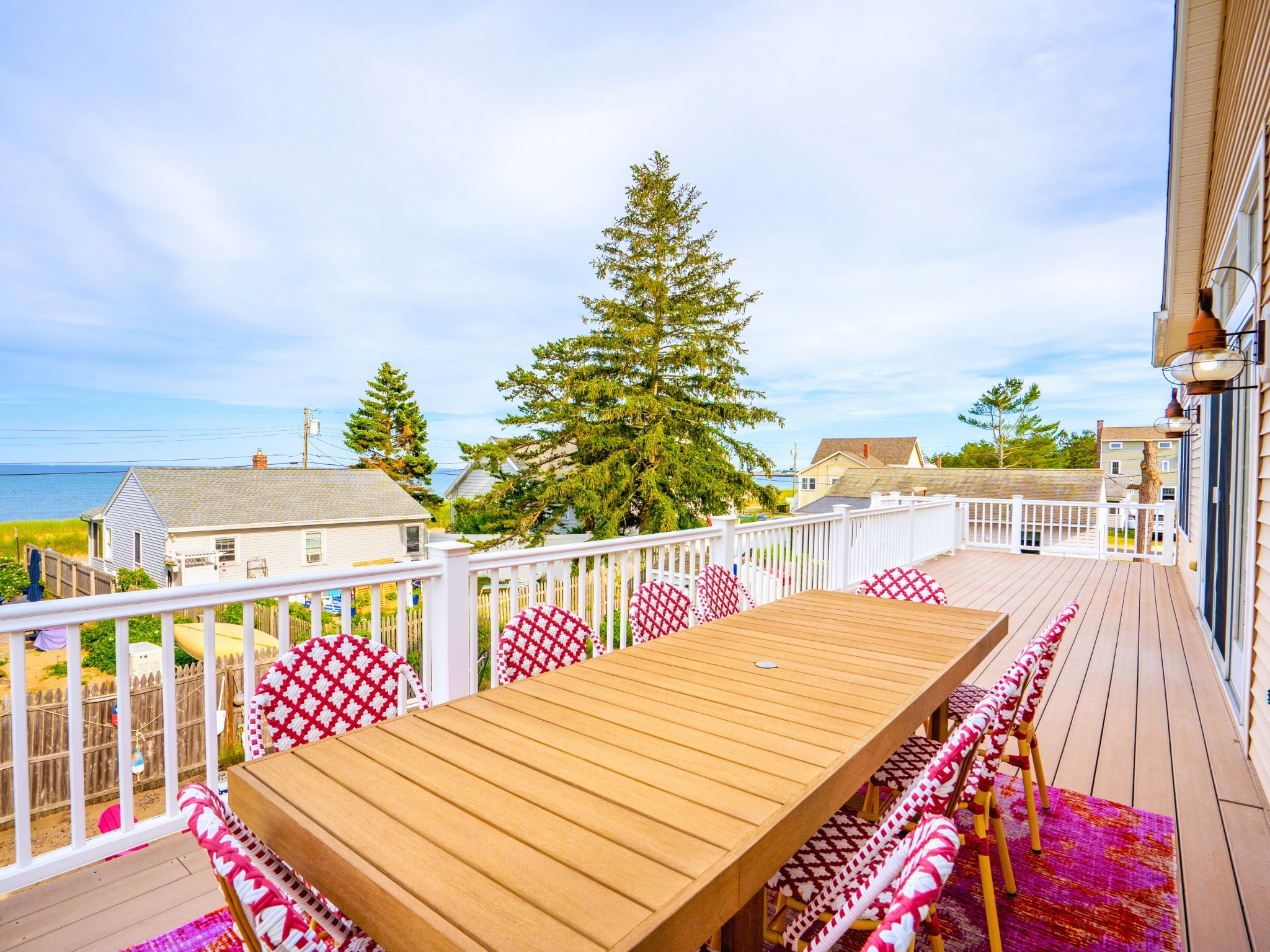 The deck’s seating invites you to relax, recharge, and enjoy the outdoors.