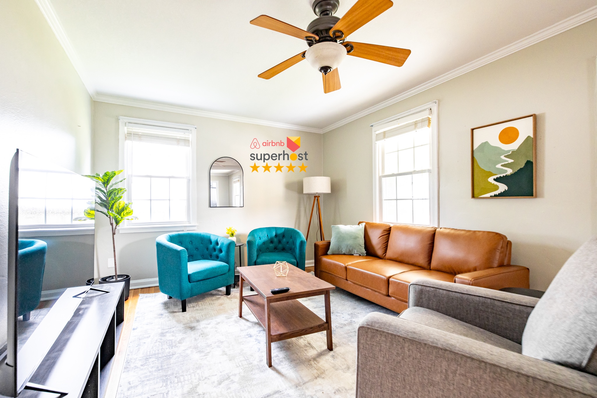 Living Room with new 65" TV