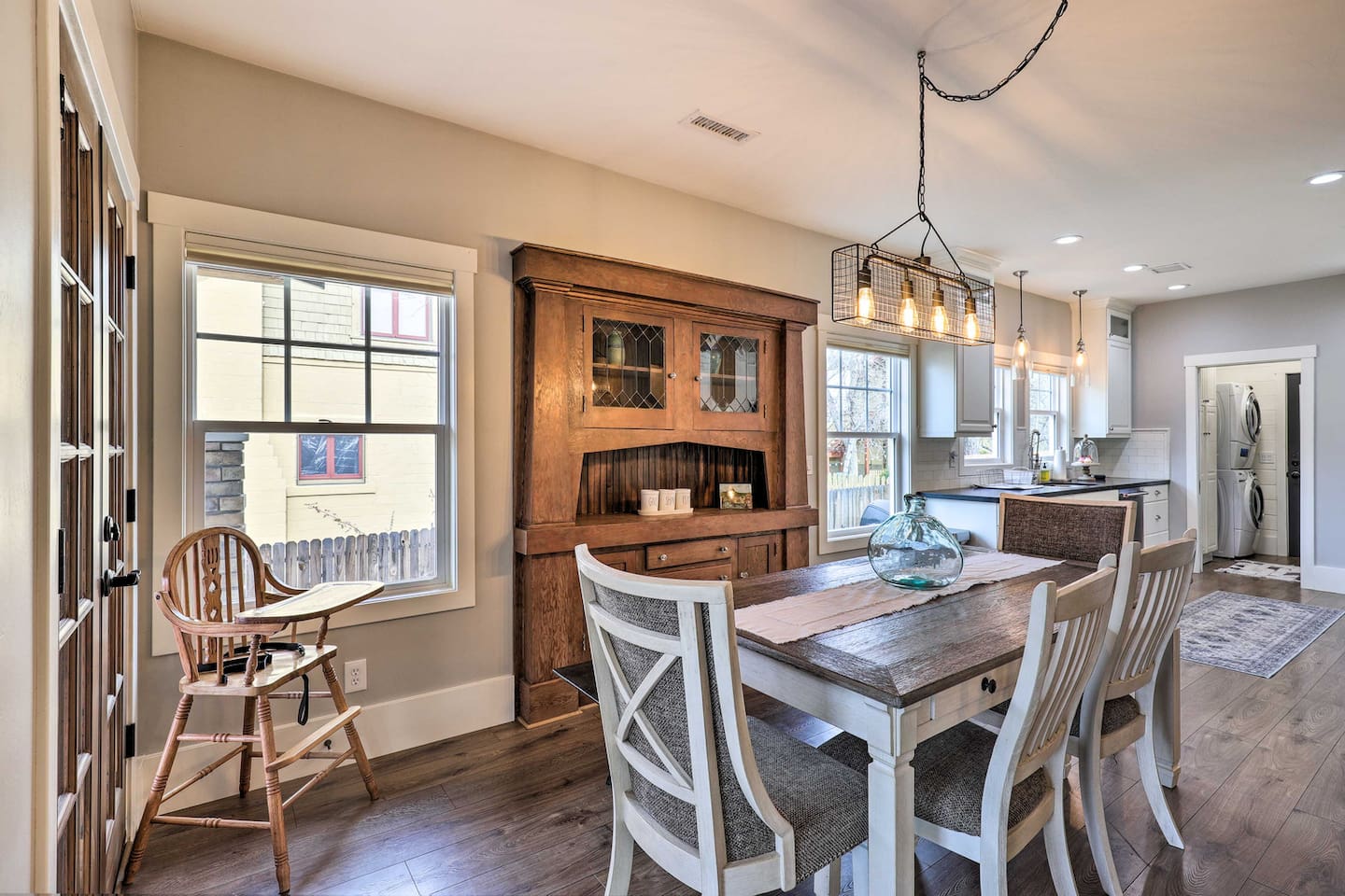 Gather the group around this farmhouse table for meals that turn into long conversations.