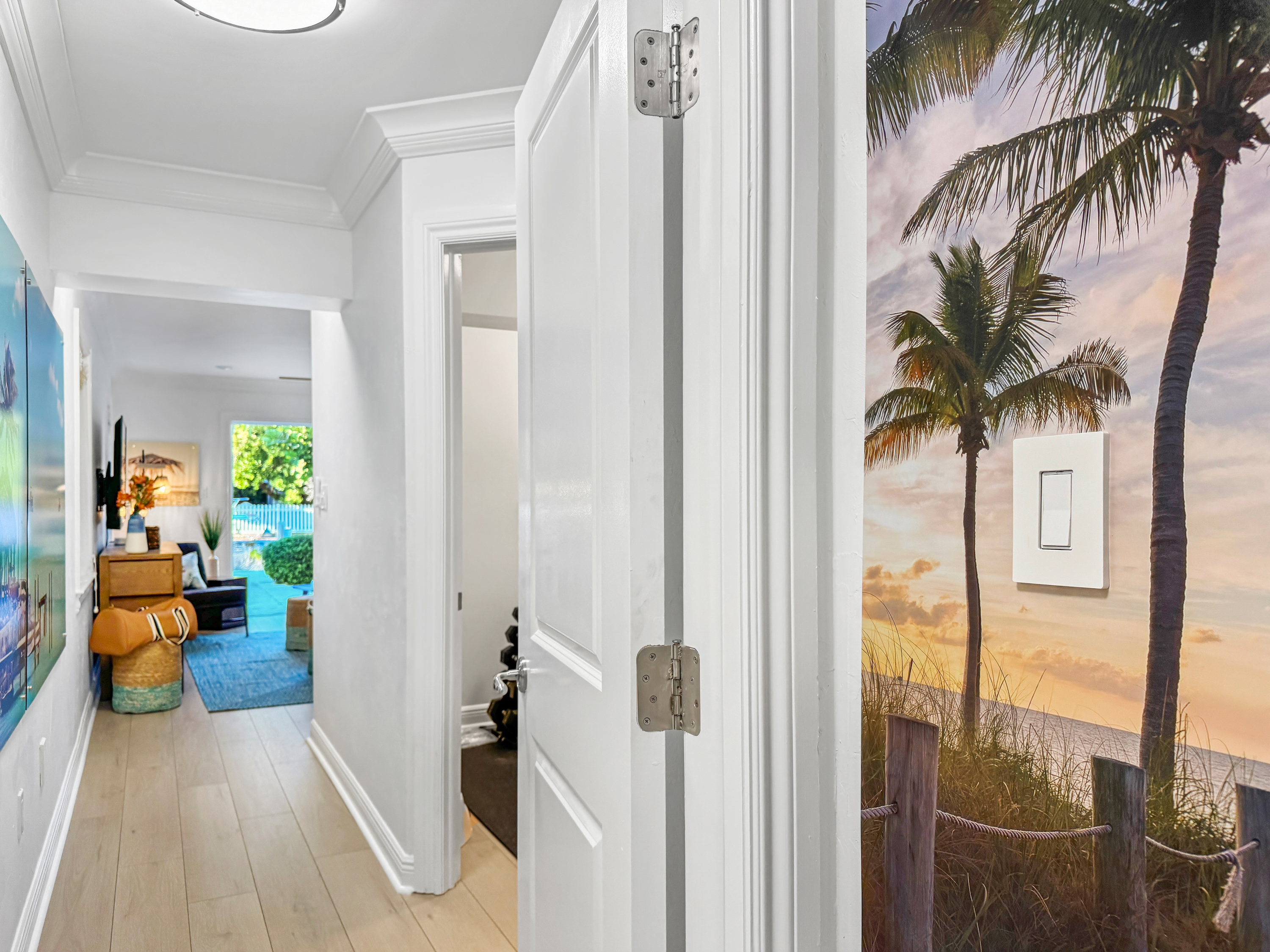 Right outside the master is a gym.