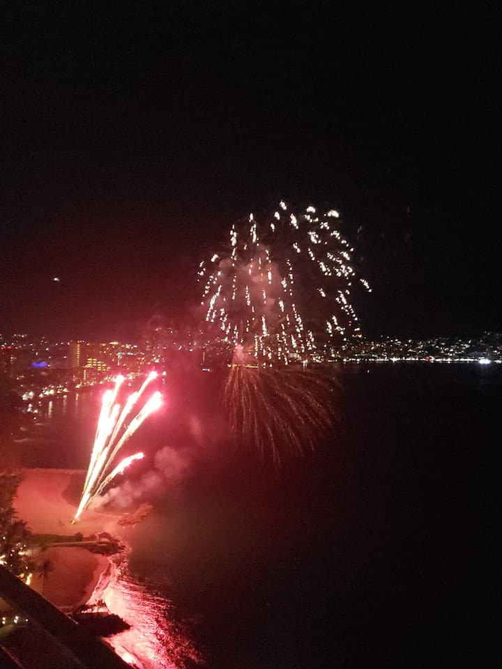 Fireworks from the balcony most evenings