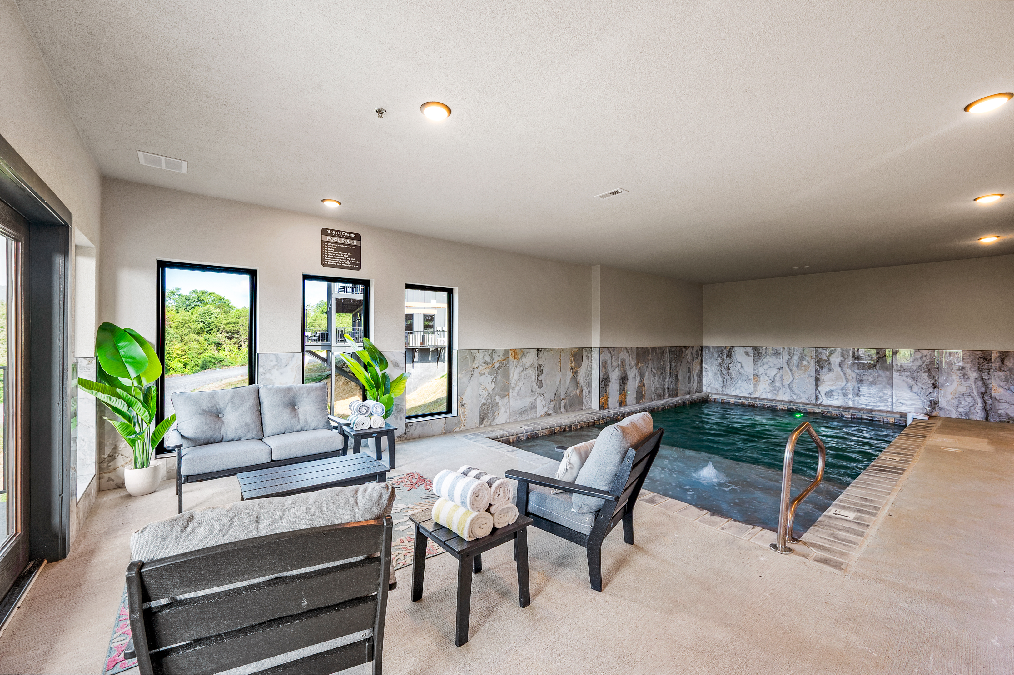 Enjoy the heated indoor pool.