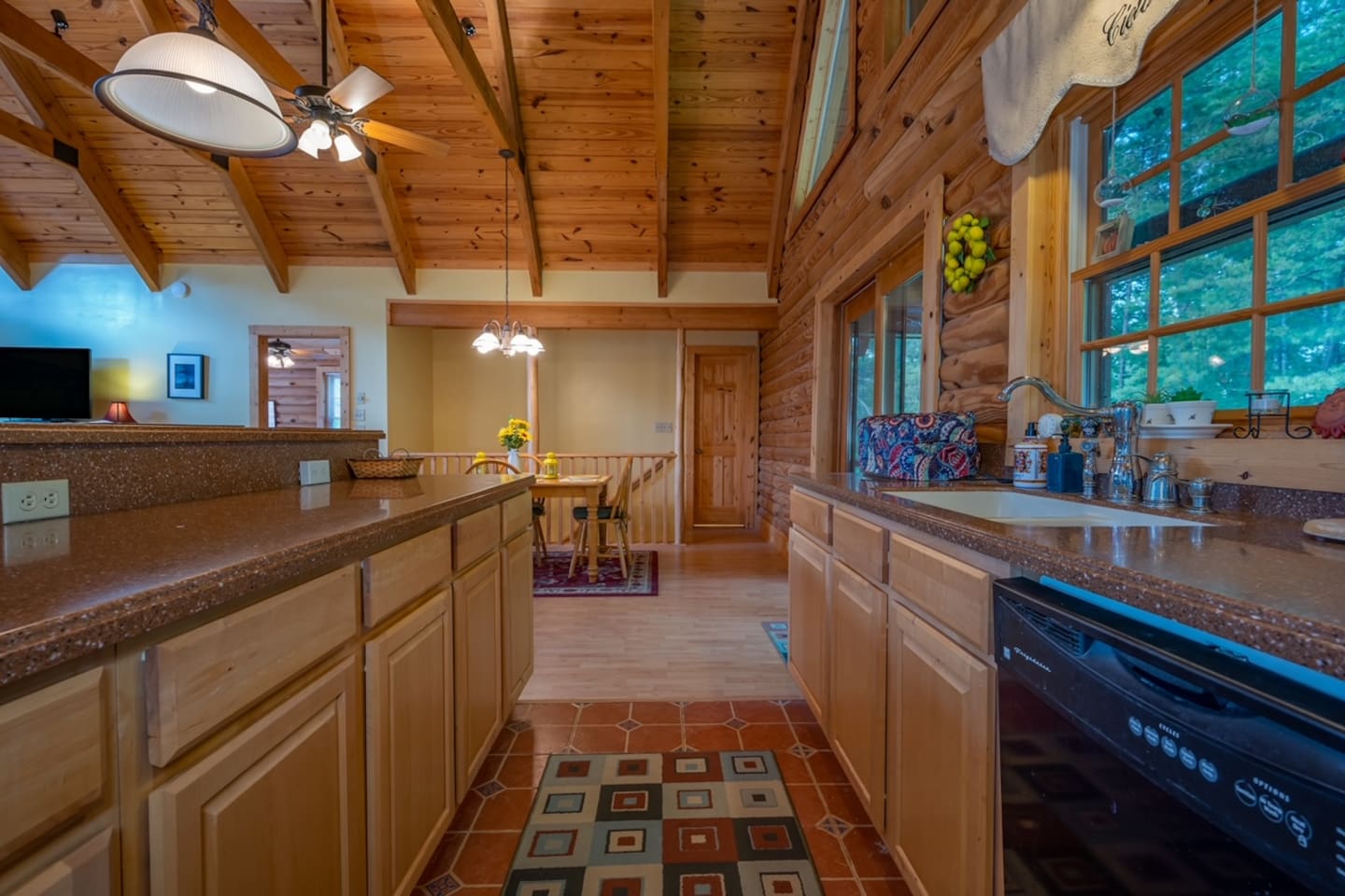 Kitchen area looking out