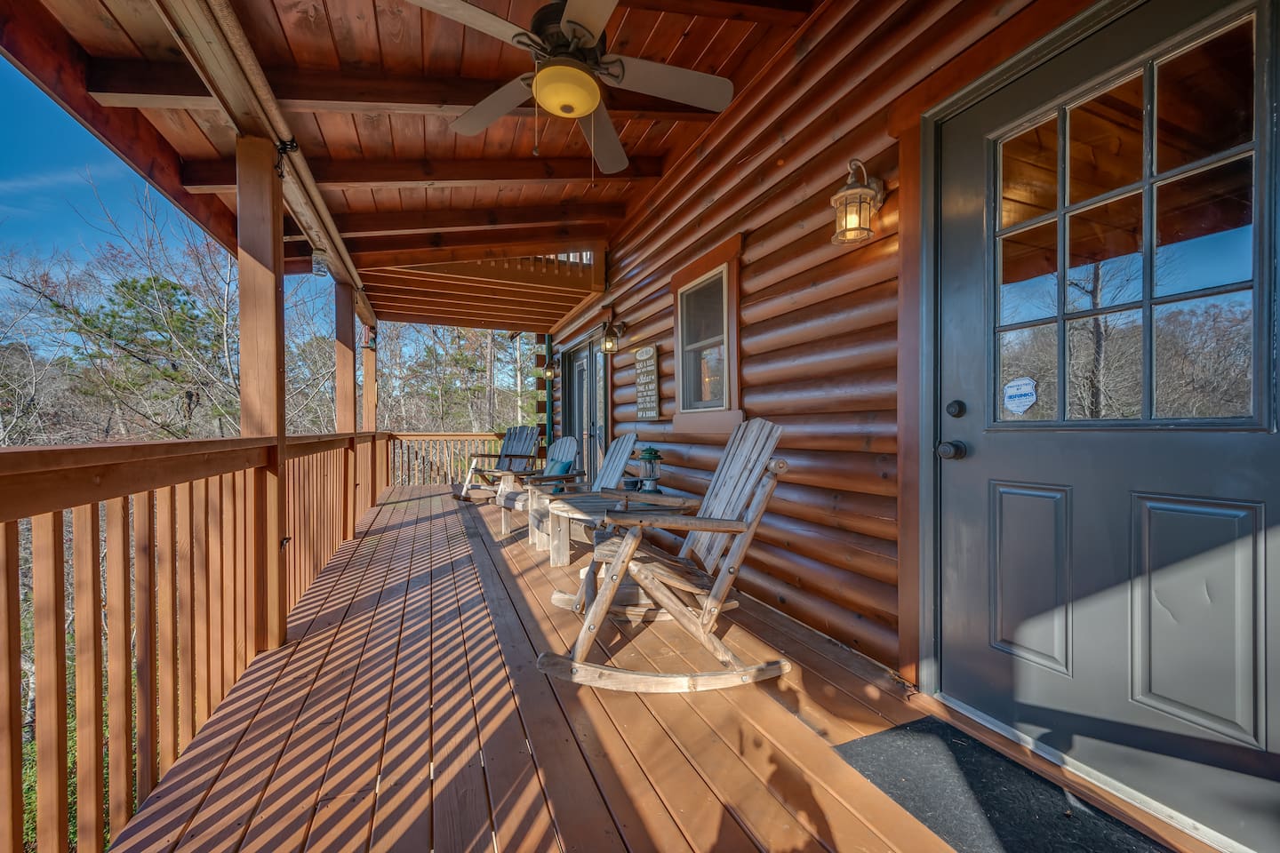 Main level deck with seating