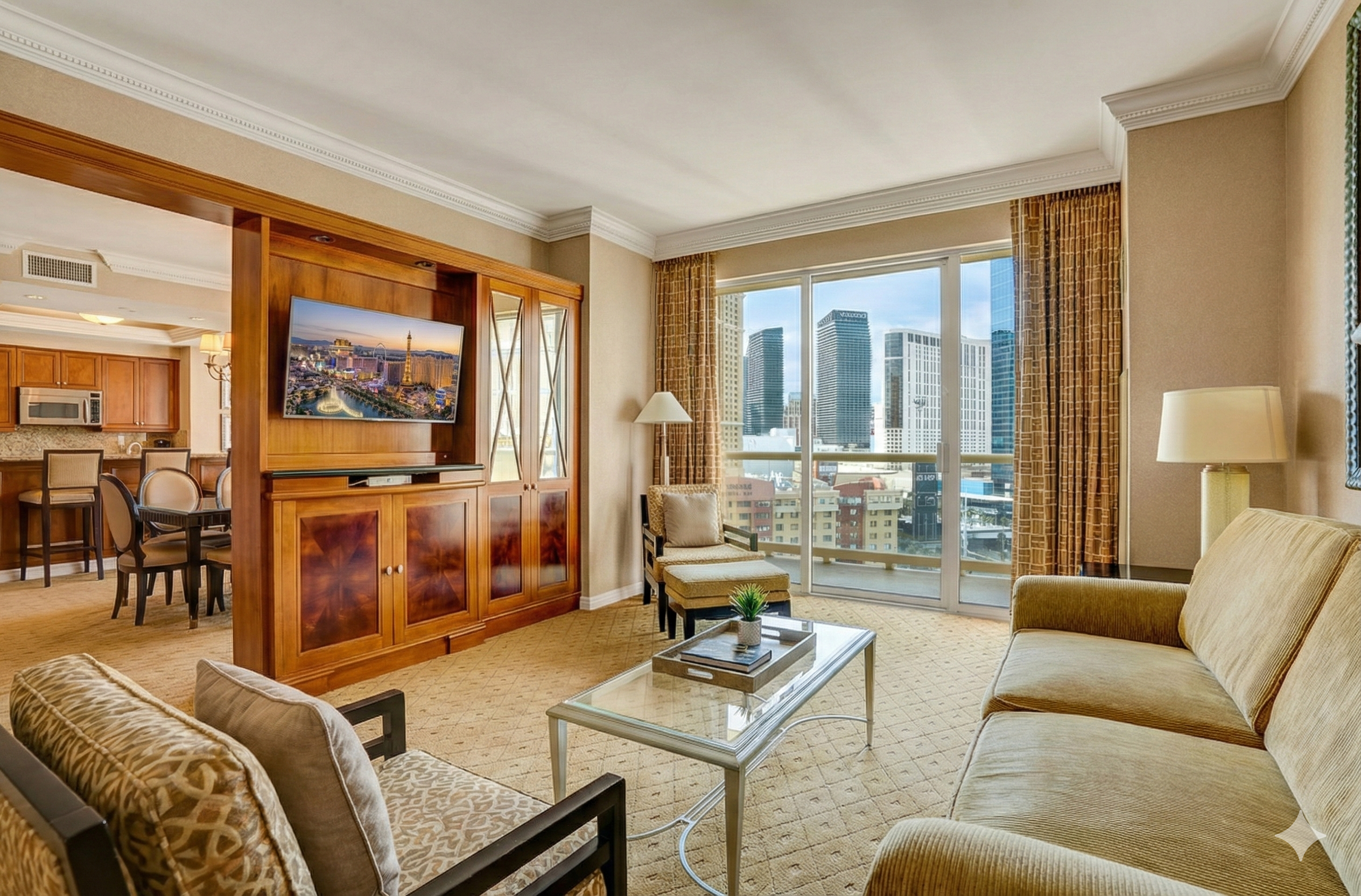 MGM Tower 2 · Units 1119+1121 — Living Area