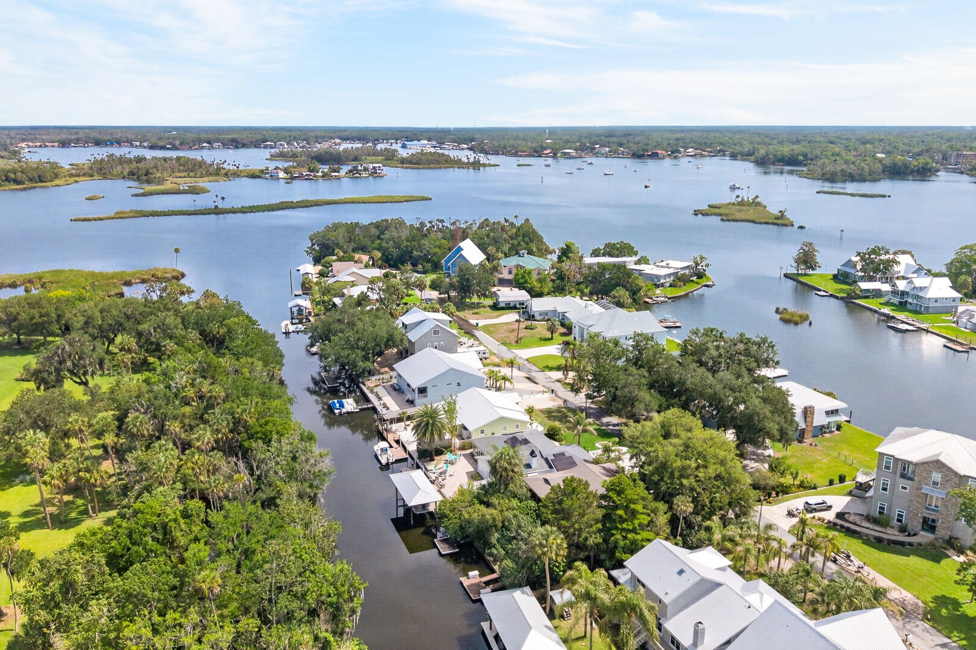 Aerial view of the canal and waterway