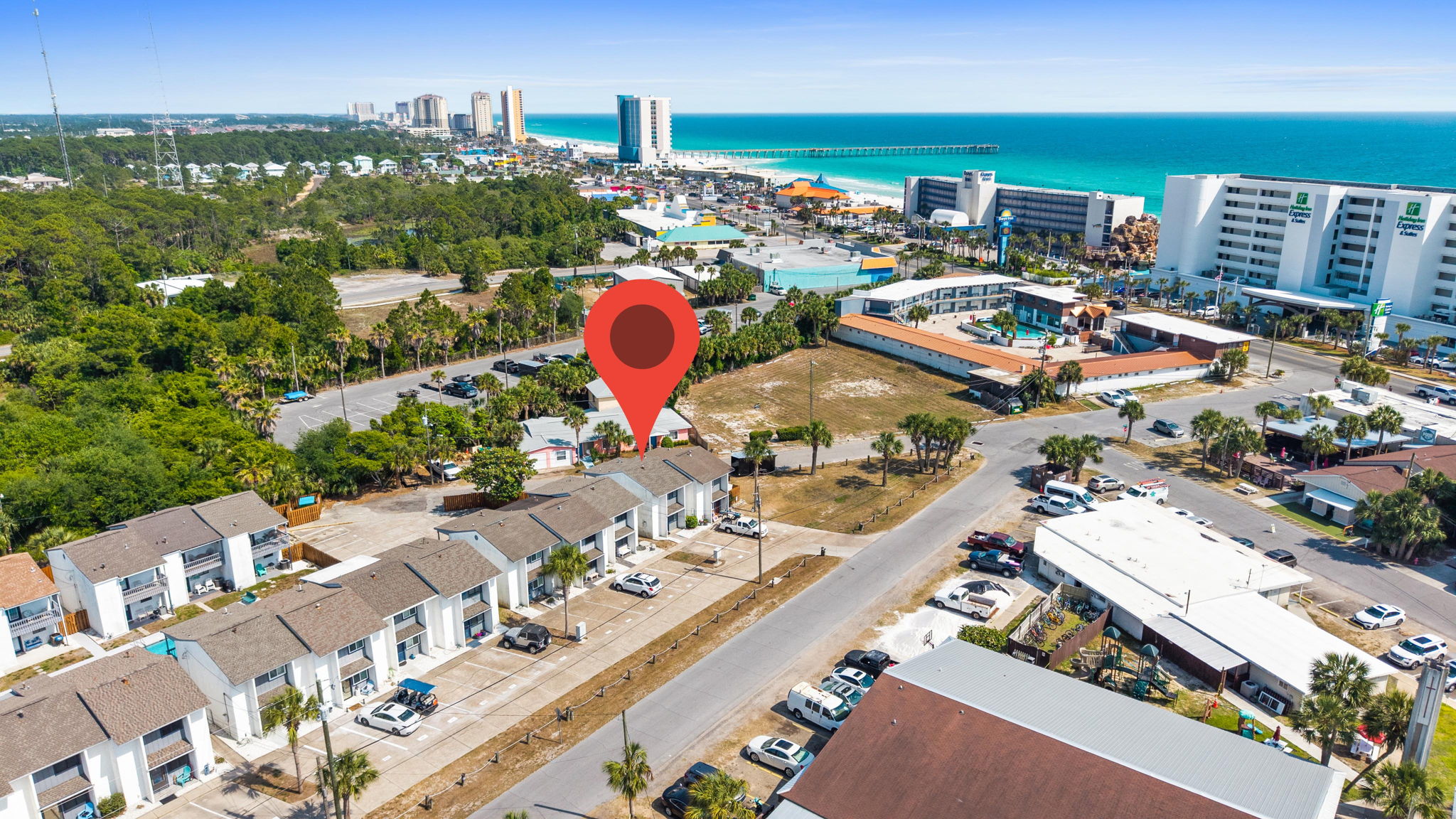 Aerial of Complex, Amenities, and Beach
