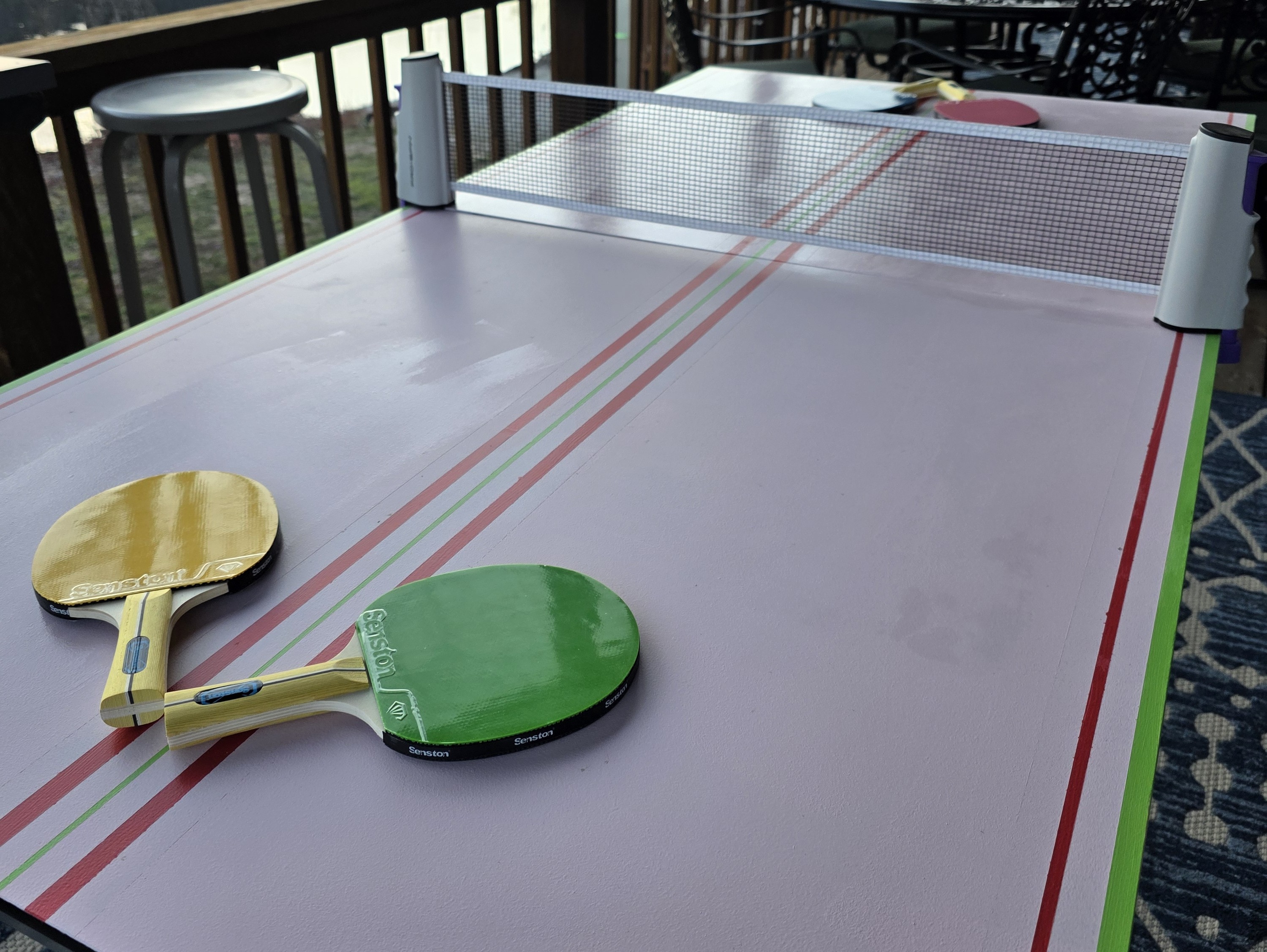 Ping pong table with a view