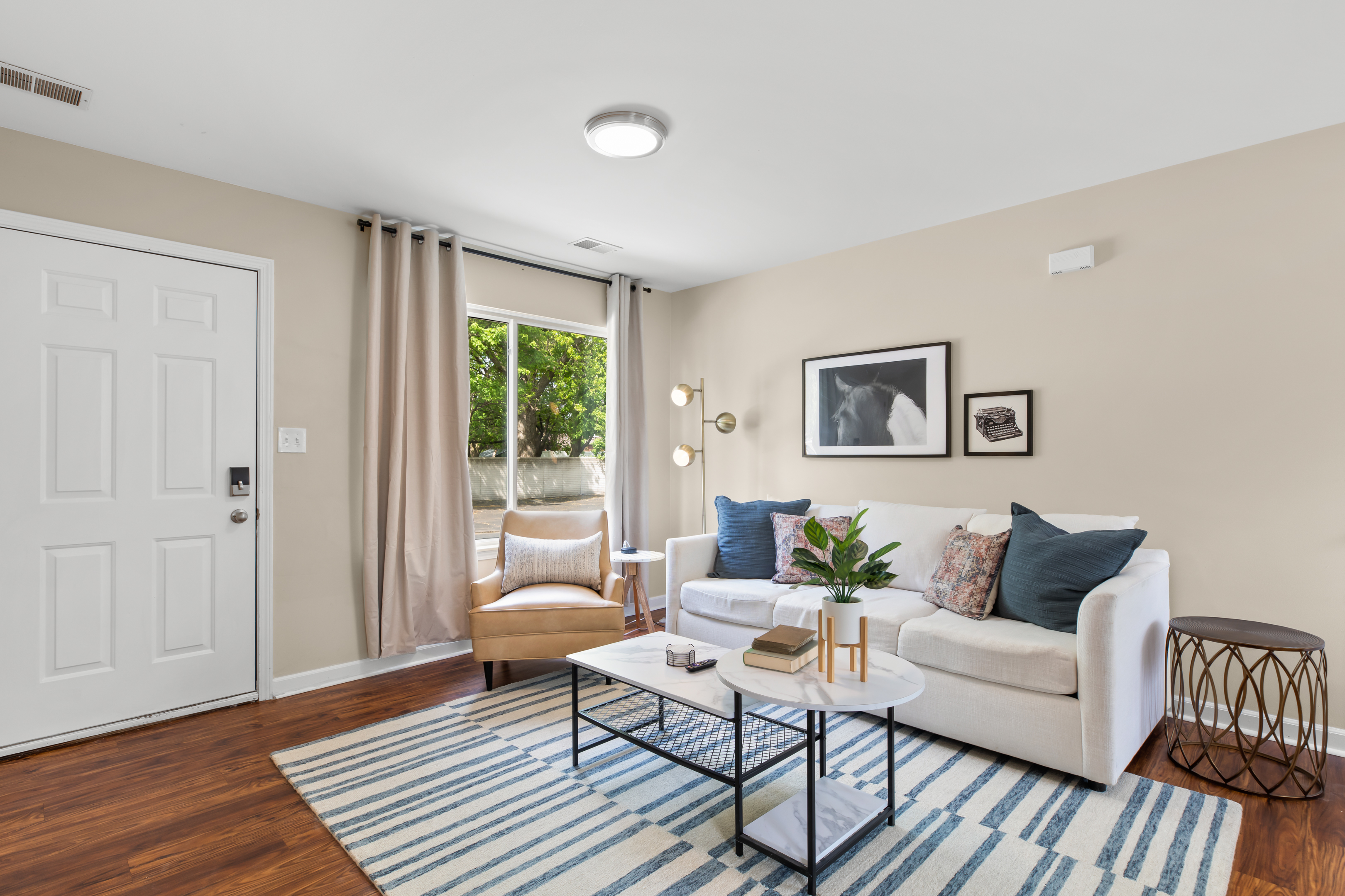 Living room serenity, one sofa at a time.