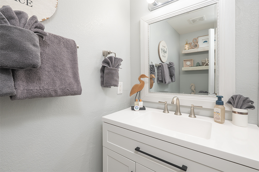 Crisp, updated hall bath