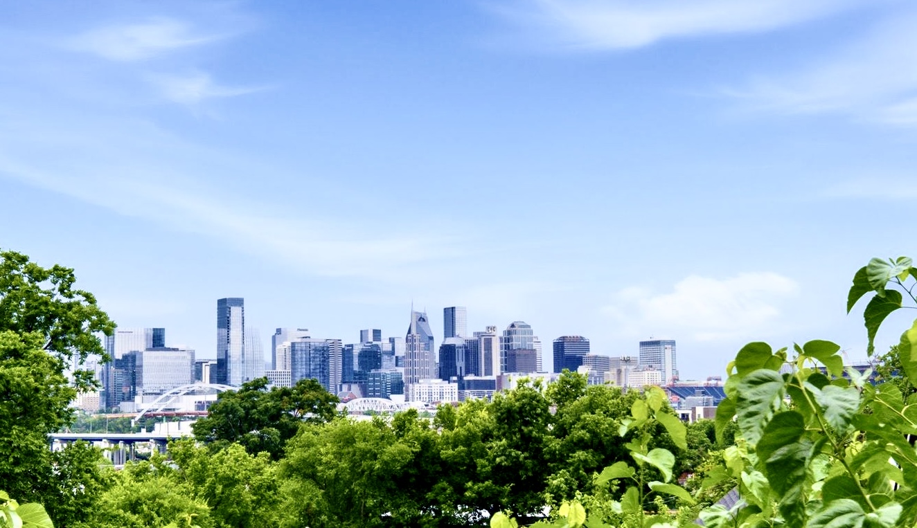 Glittering city skyline stretching across the horizon — a breathtaking backdrop from the rooftop.
