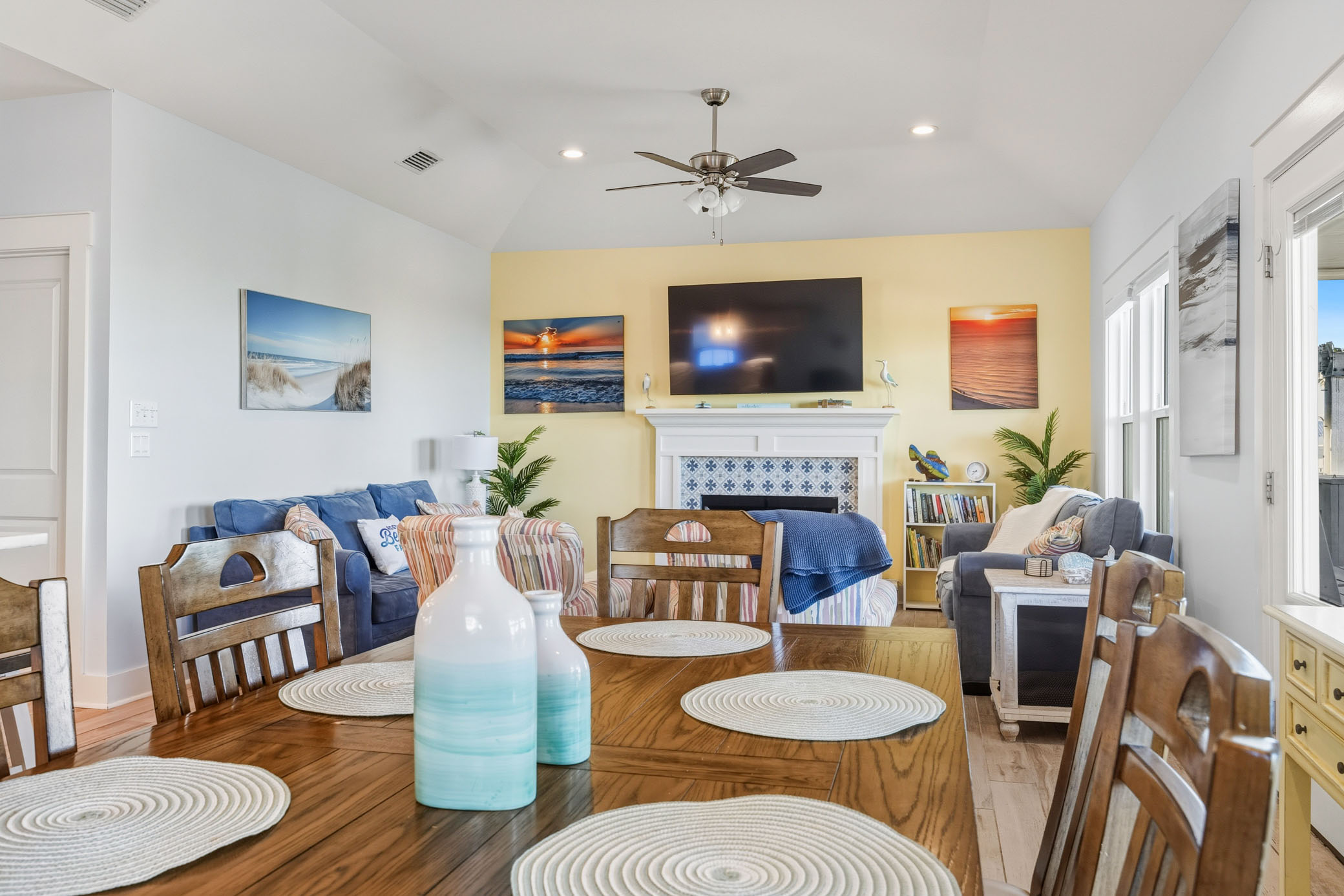 Dining table in open living space