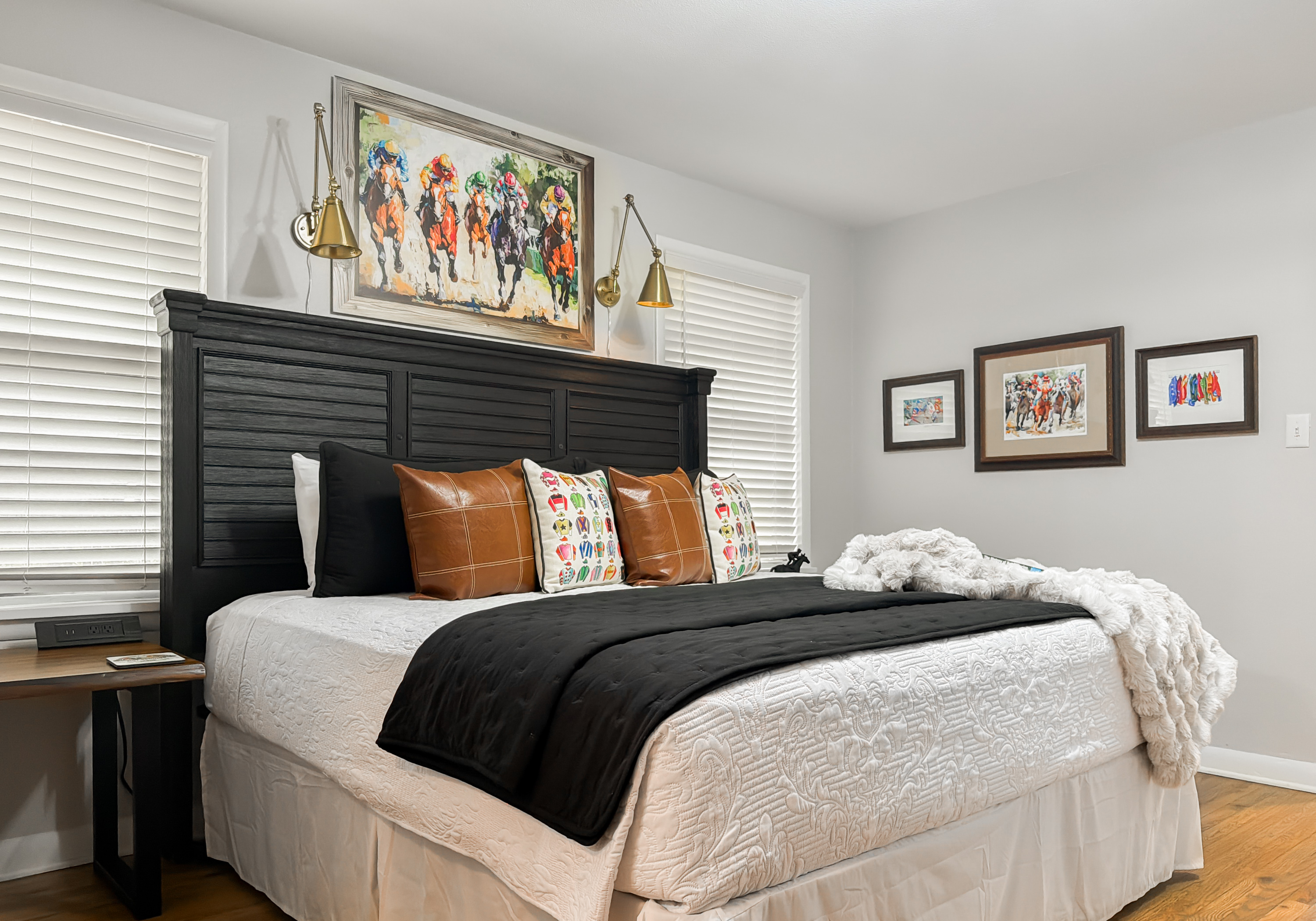 With a stylish and comfortable king bed.