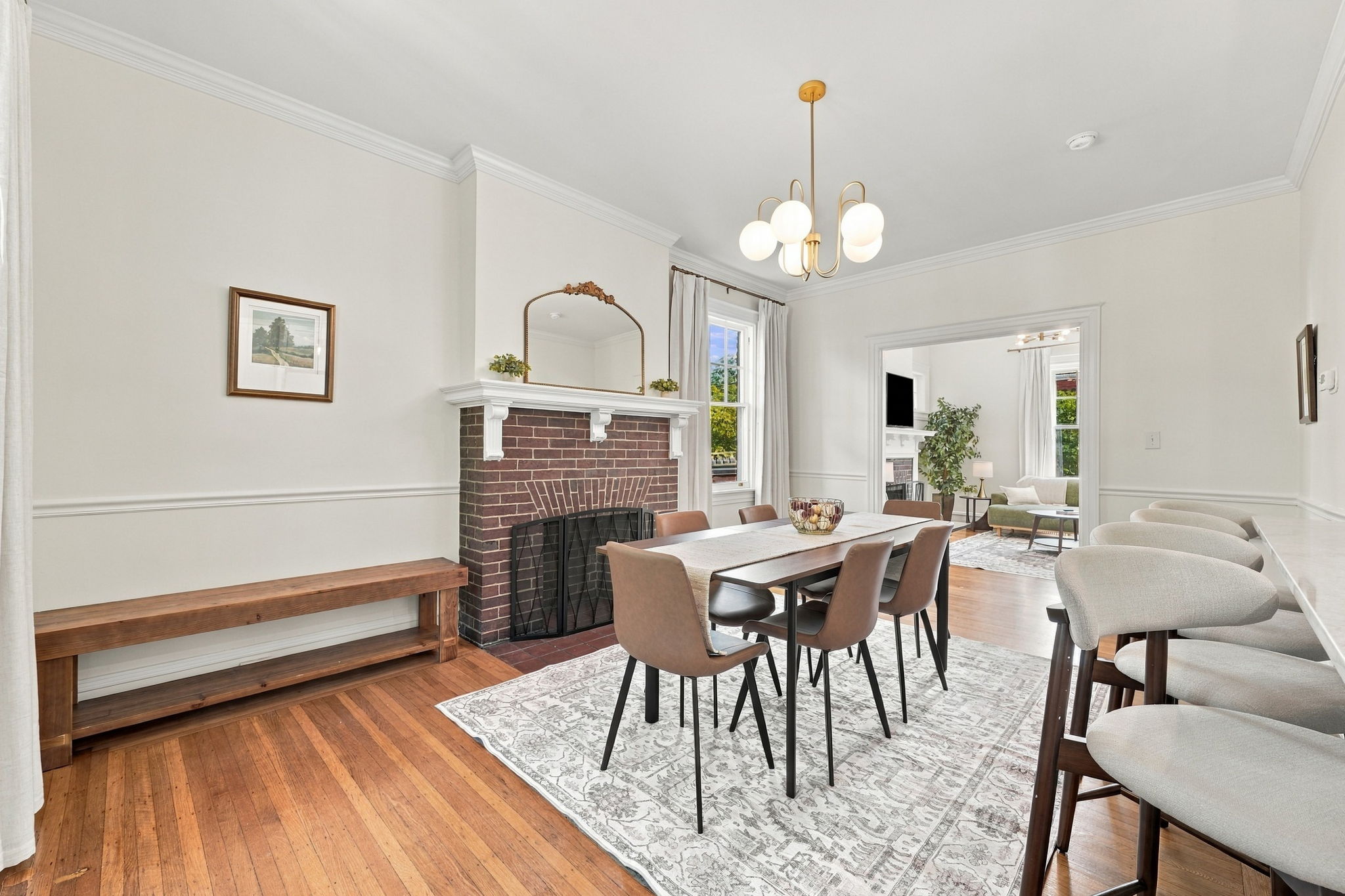 Dining Room: Gather around the sleek table and enjoy delightful meals with loved ones!