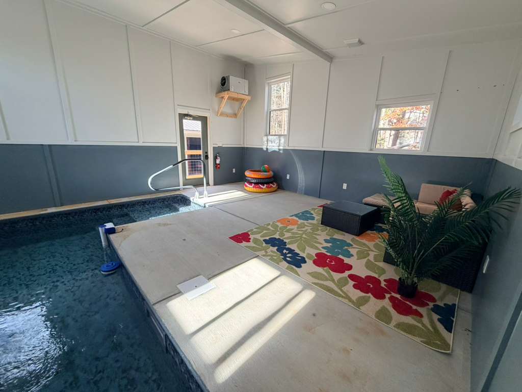 Rainy day? No problem! Enjoy our private indoor pool and surrounding lounge area for year-round fun and relaxation.