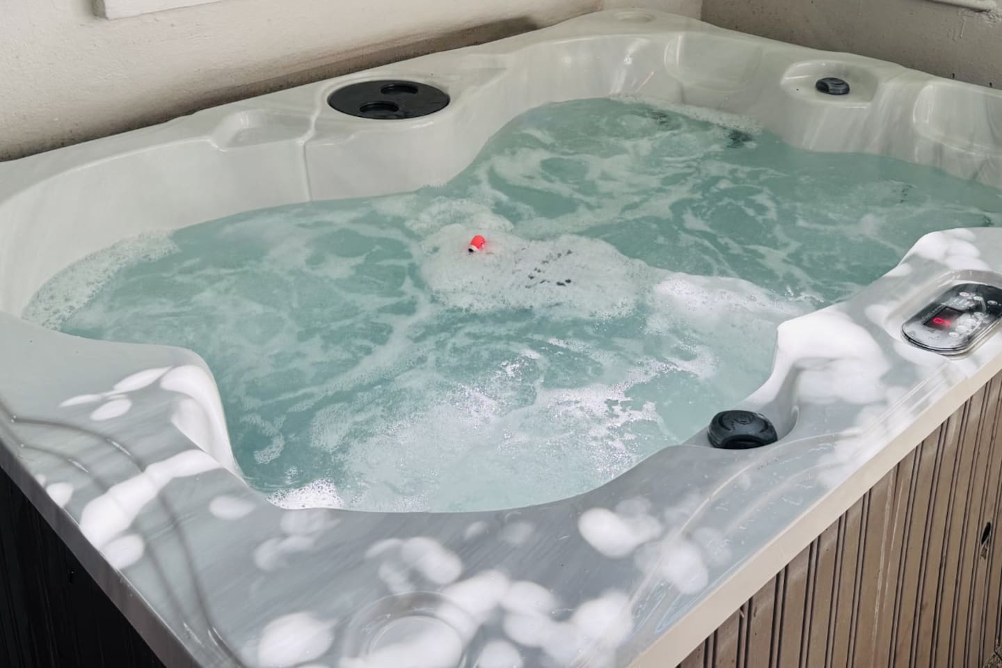 Hot Tub Retreat: Unwind in your private oasis with soothing bubbles and relaxation at its finest!