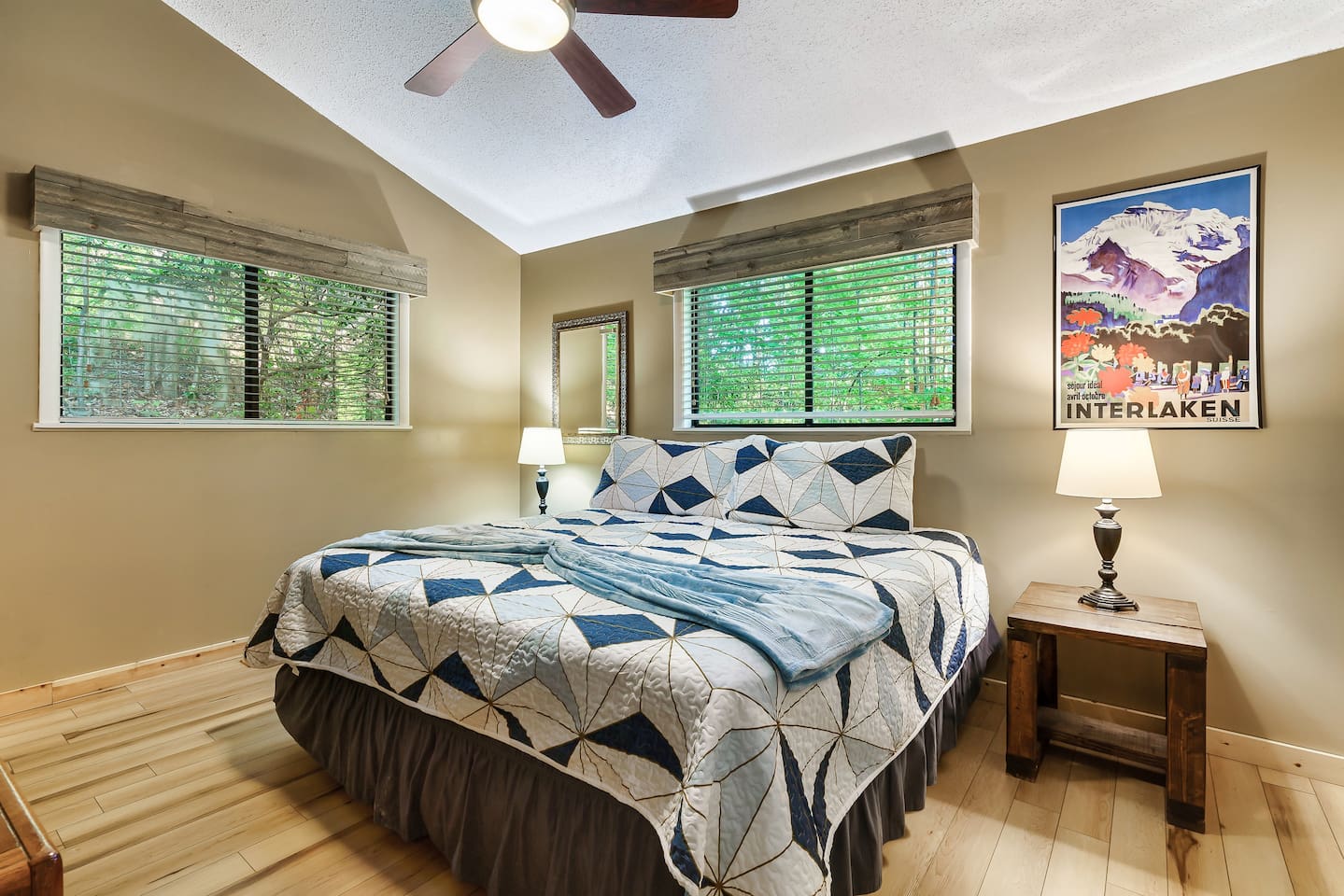 Four of 5 bedrooms pictured, featuring a King bed.