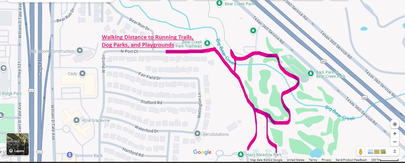 Walking Distance to Running Trails, Dog Parks, Playgrounds