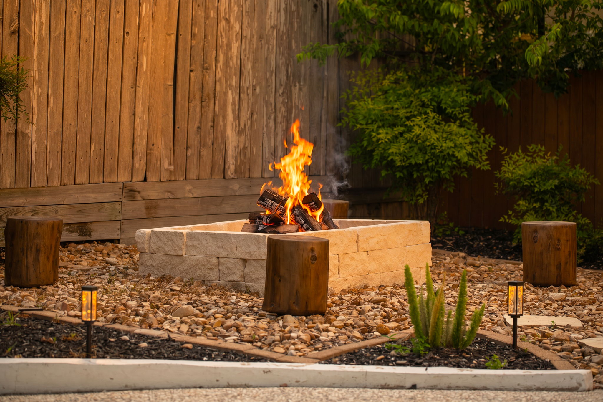 Gather around the fire pit after a refreshing swim for unforgettable evenings under the stars.