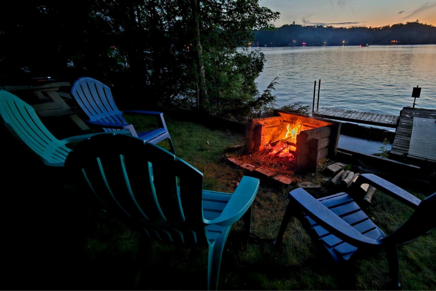 Firepit overlooking the lake!