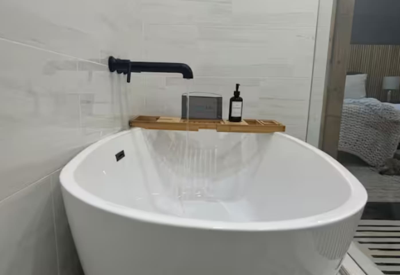 Relax and unwind in the soaking tub