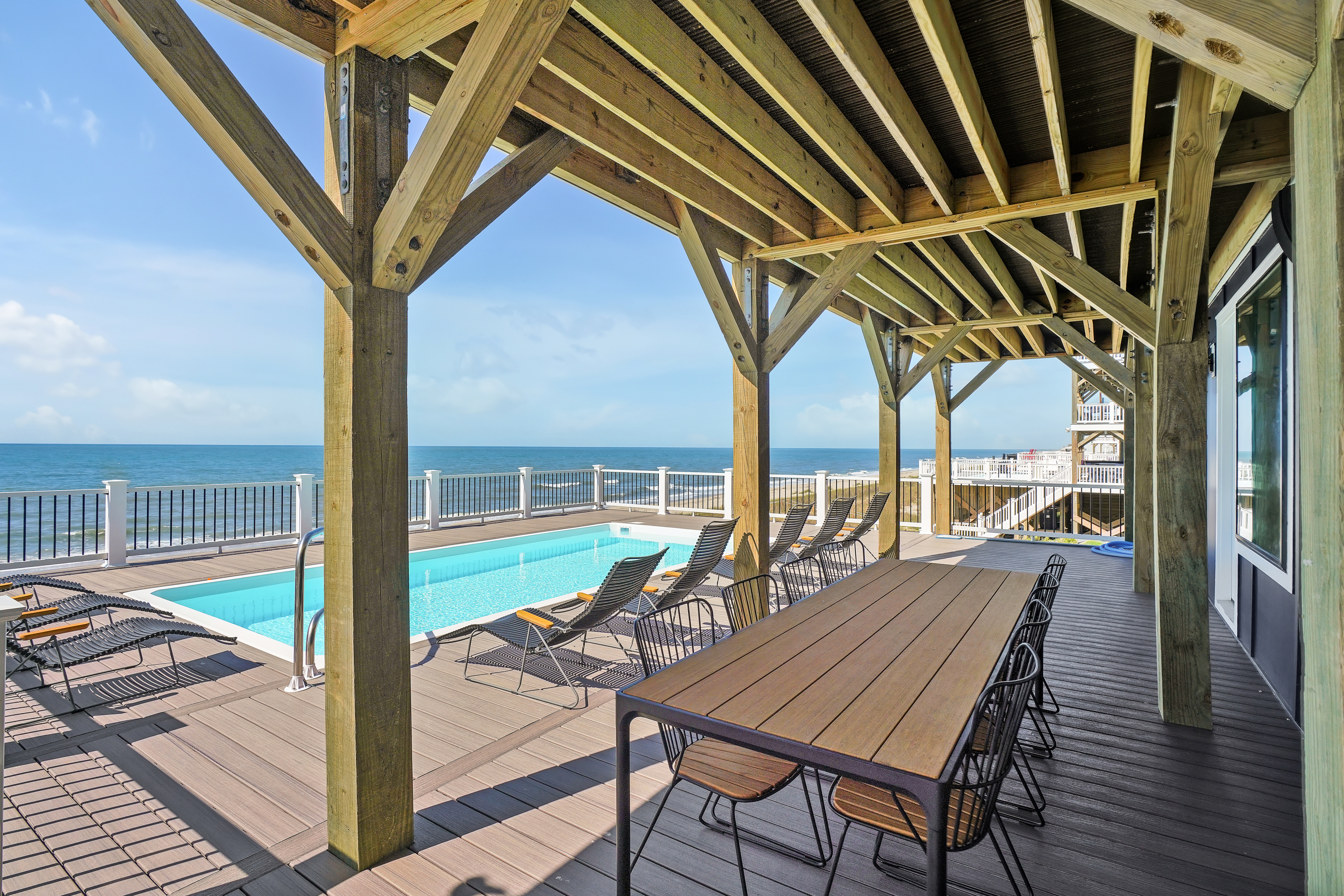 Enjoy lunch by the pool (1st floor deck)