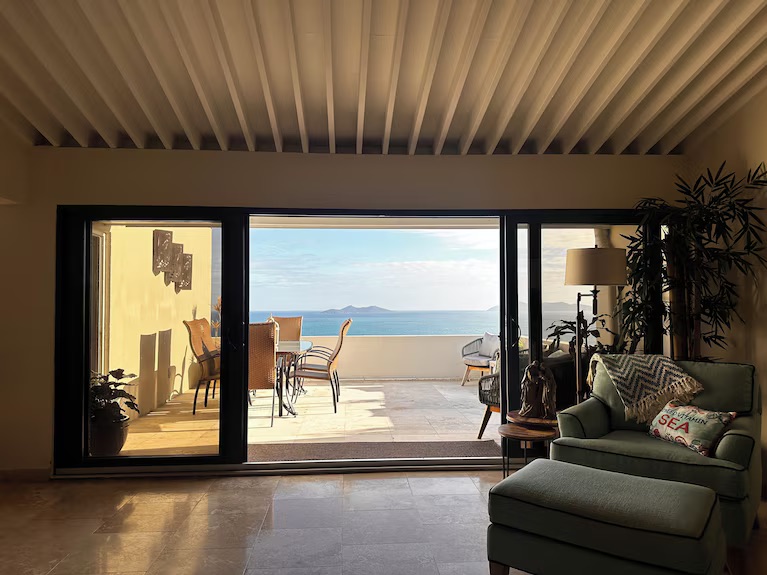 Head out of the living room through the large slider to your private patio