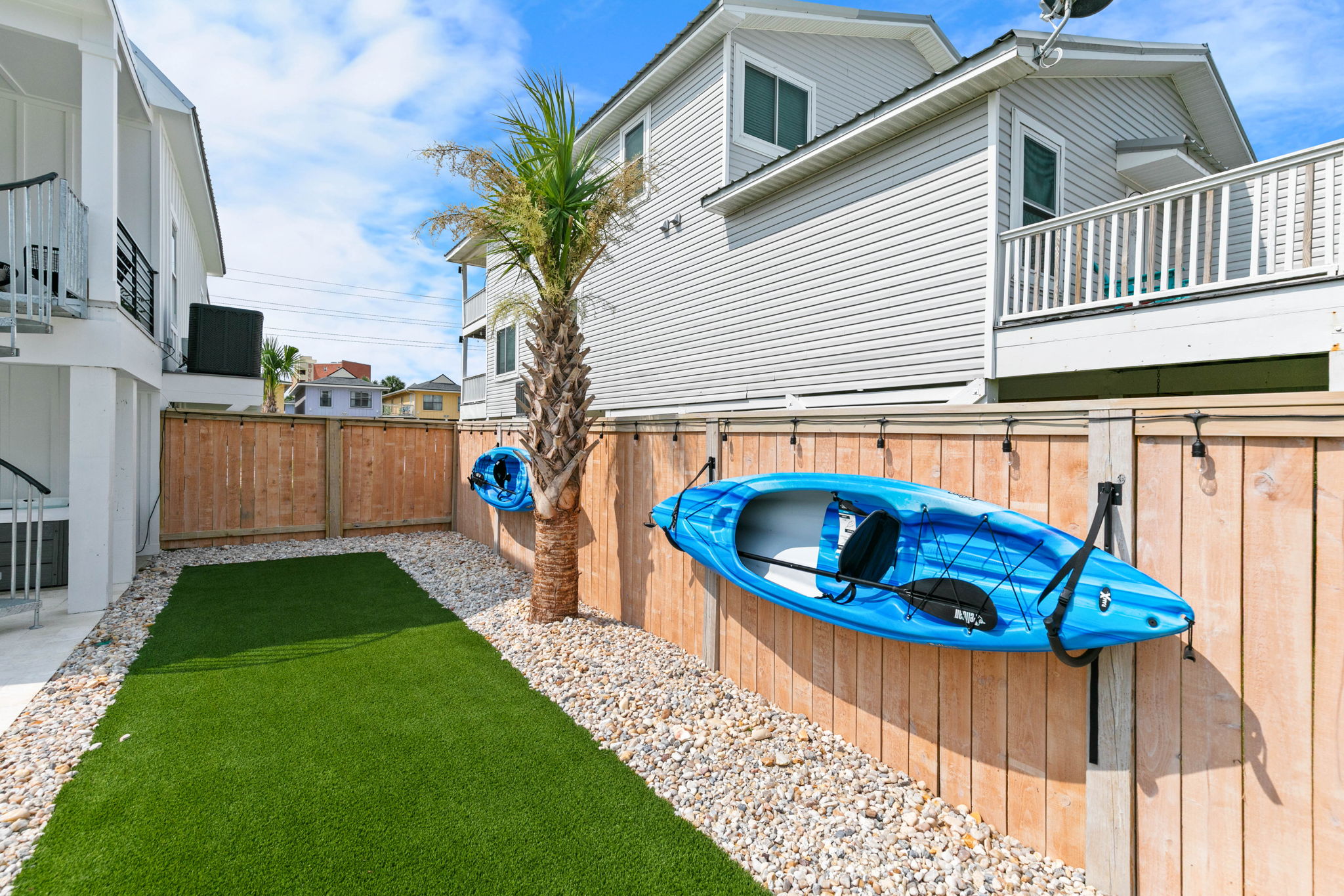 Little Lagoon access gives guests another way to enjoy the water just beyond the house.