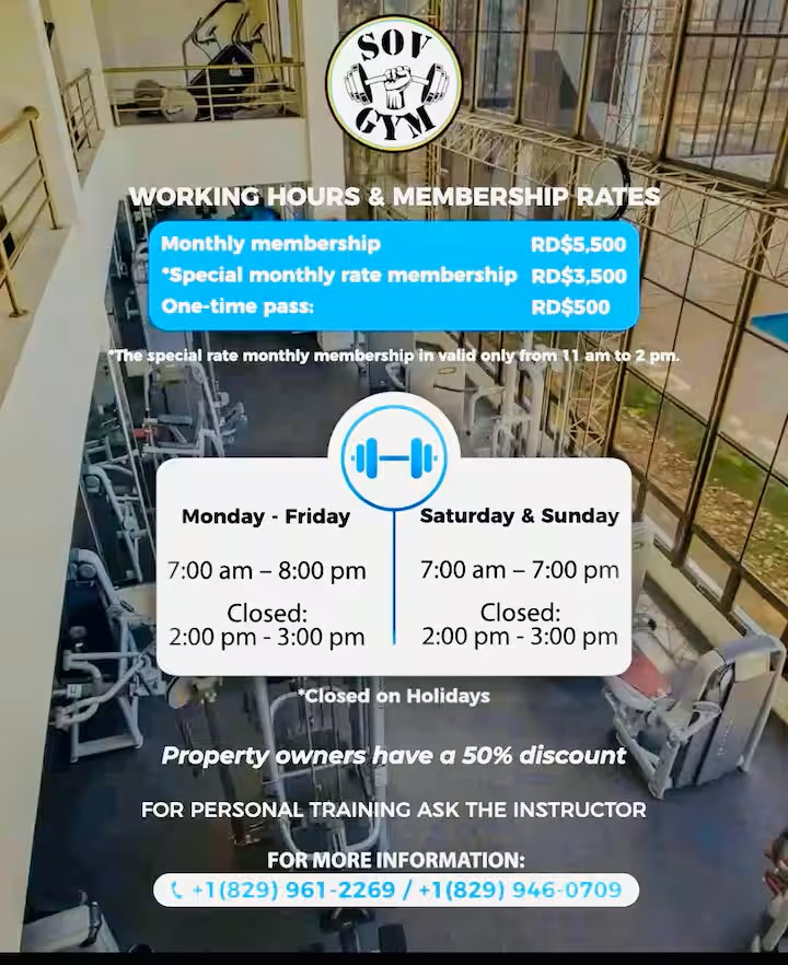 Gym - additional charge