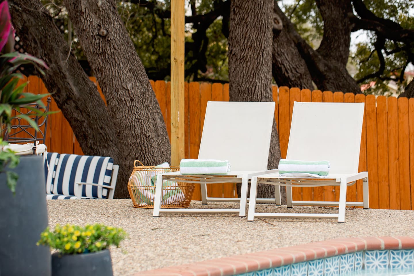 Work on your vacation tan on the comfy lounges.