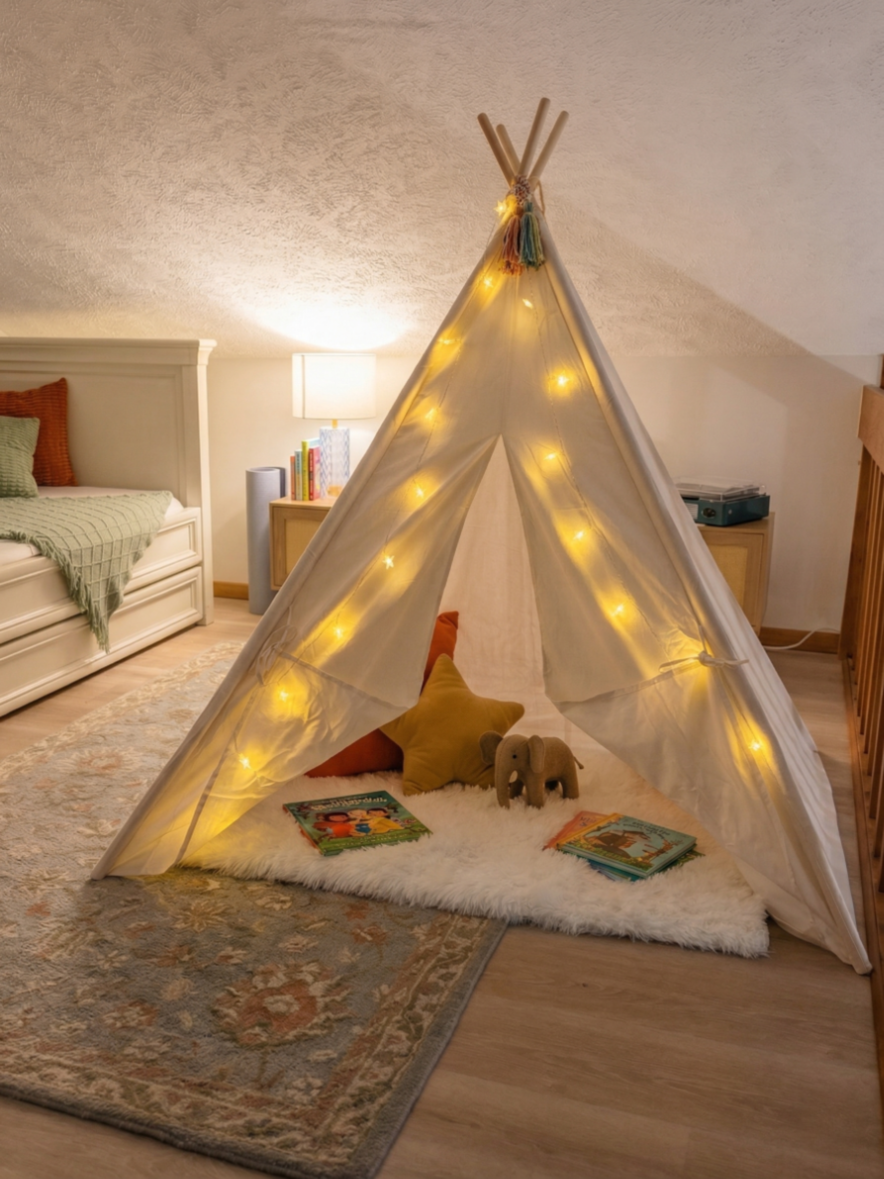 Magical moments await for all - our kids play tent and lights is available for use during your stay
