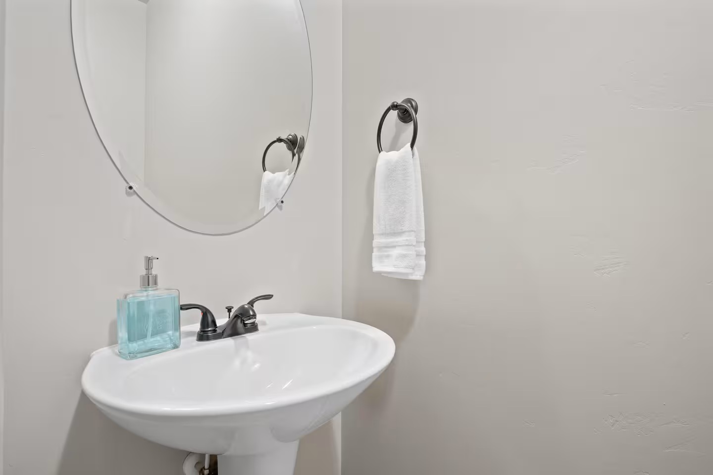 Crisp and modern half bath