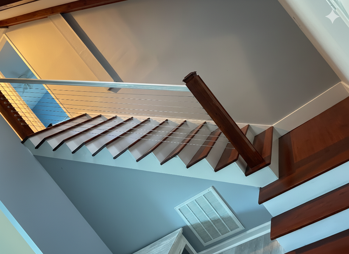 Steps to Second Floor From Living Room in Primary Dwelling
