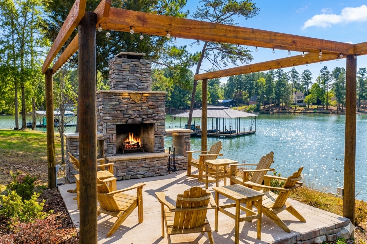Private Backyard Fire Outdoor Place