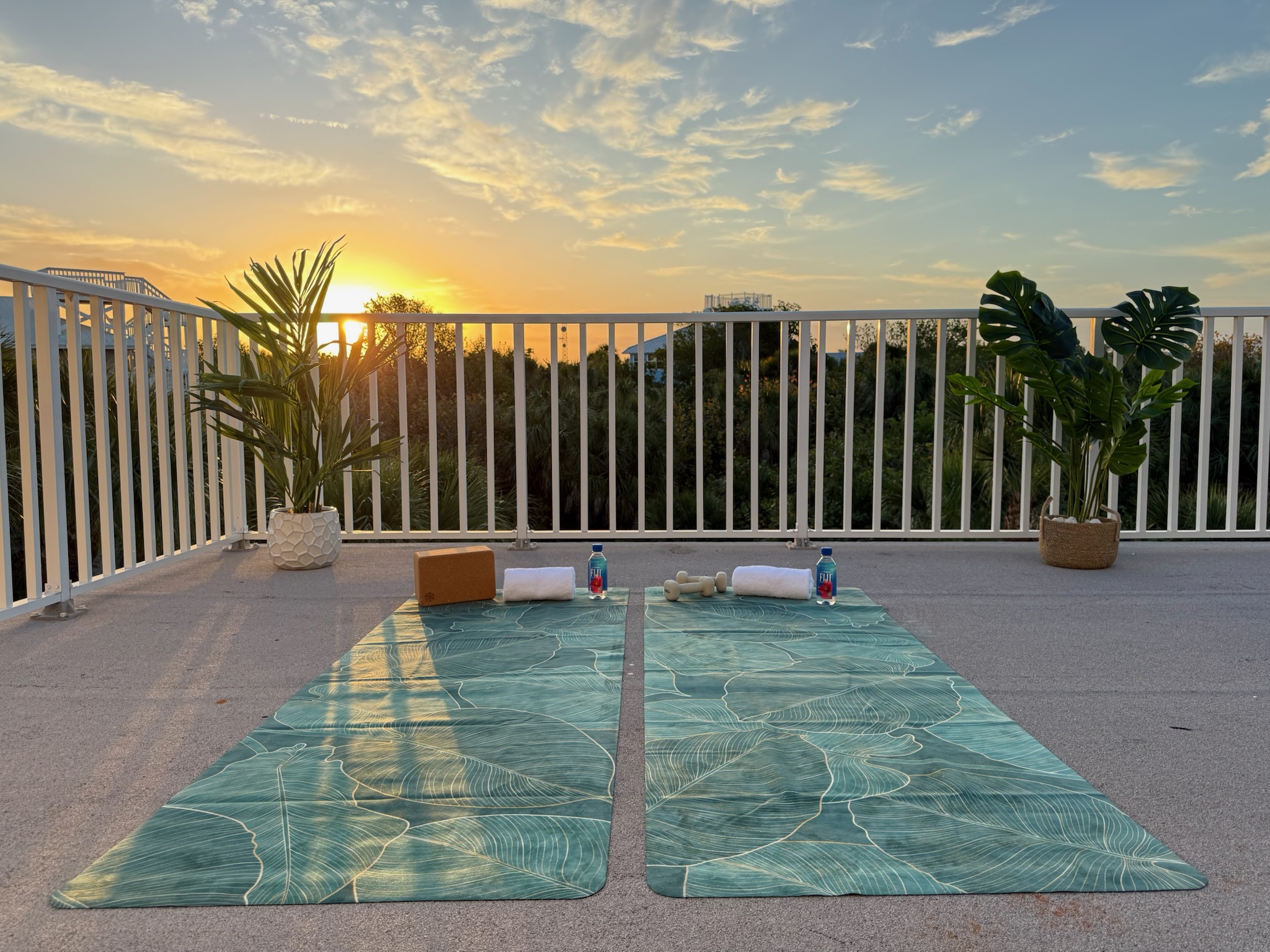 Sunrise yoga? Yes please! The primary balcony is a great spot to stretch
