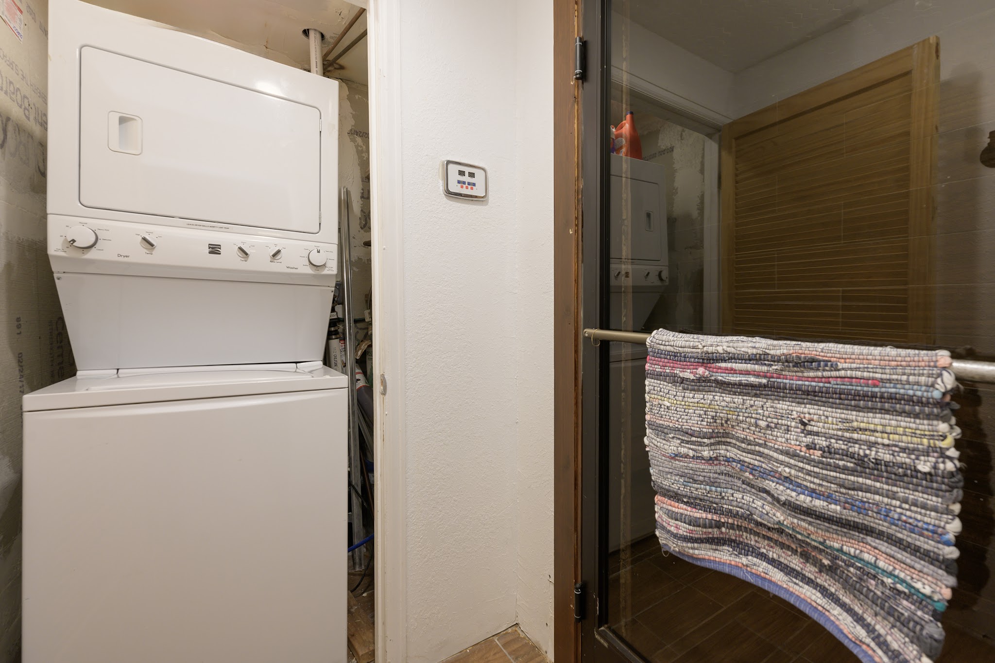 Stacked washer and dryer