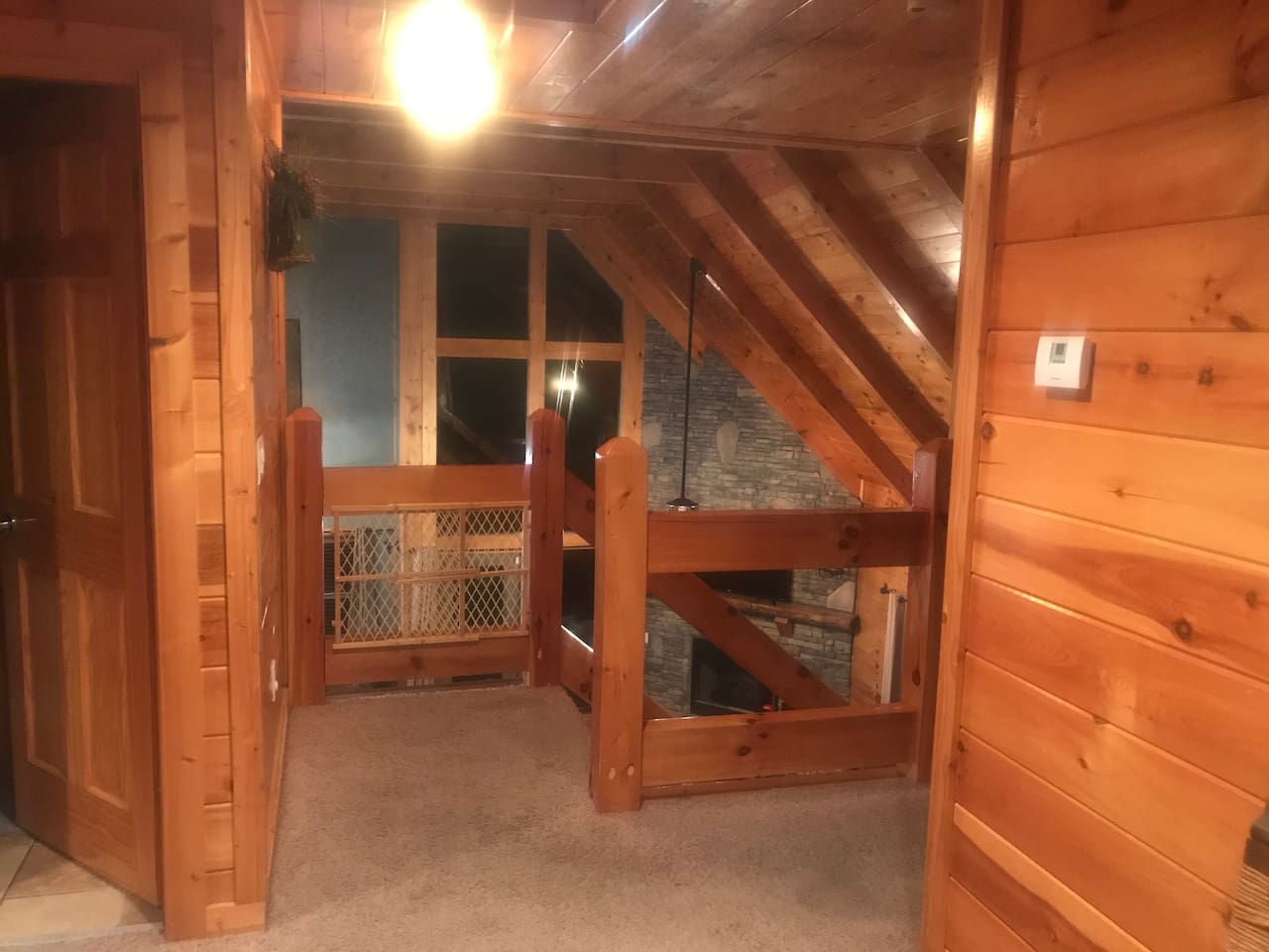 Loft room looking out over living room