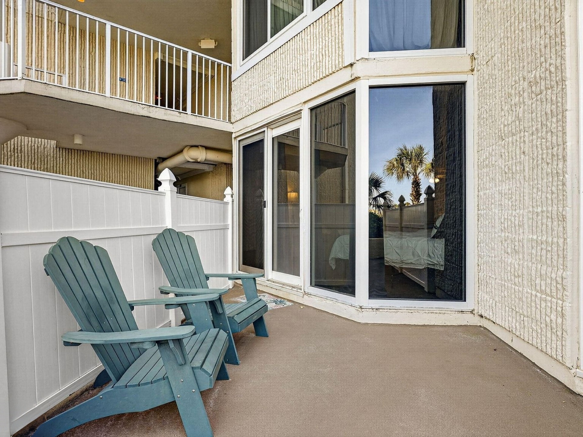 Private patio with seating