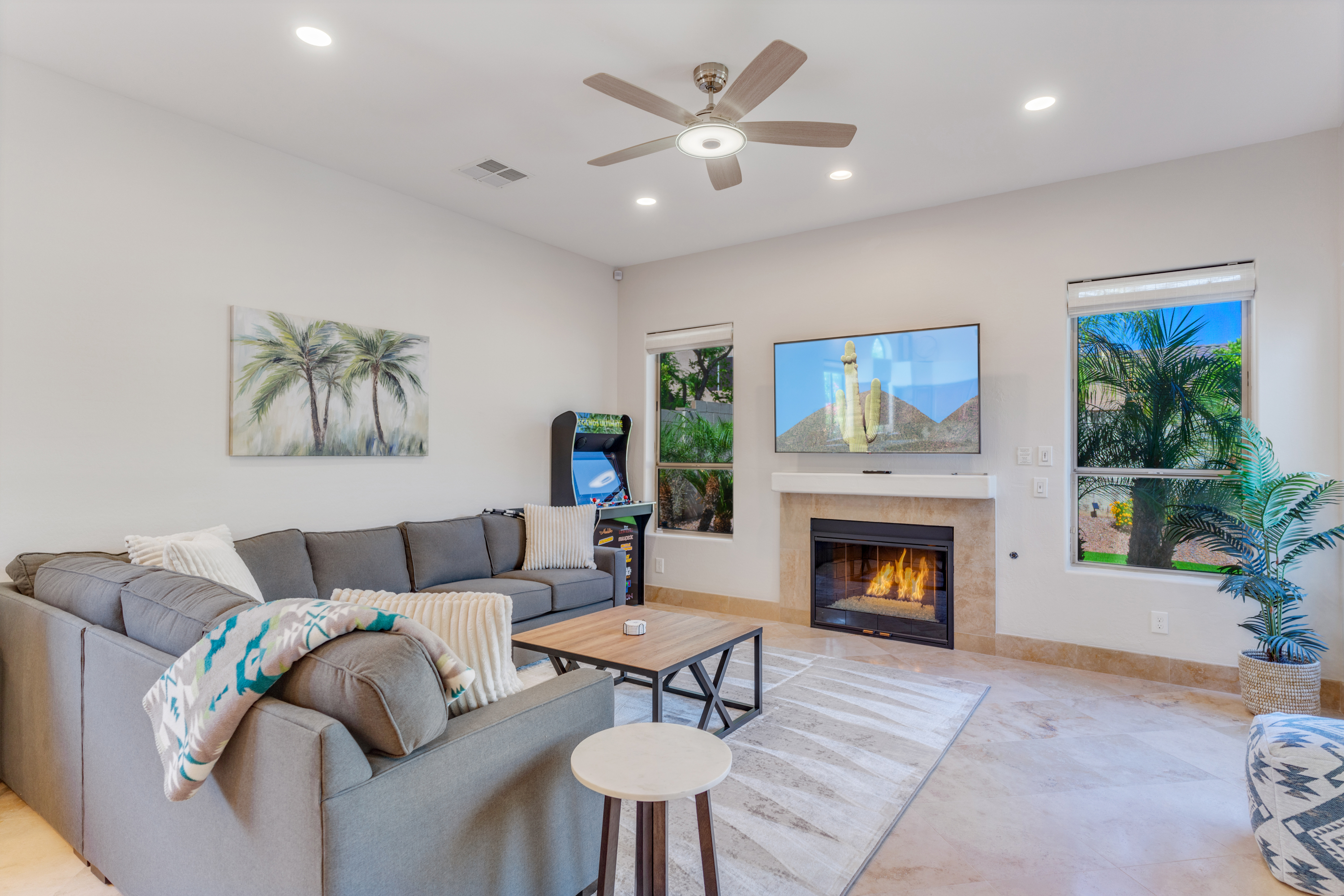 A bright and welcoming family room to spend time together.