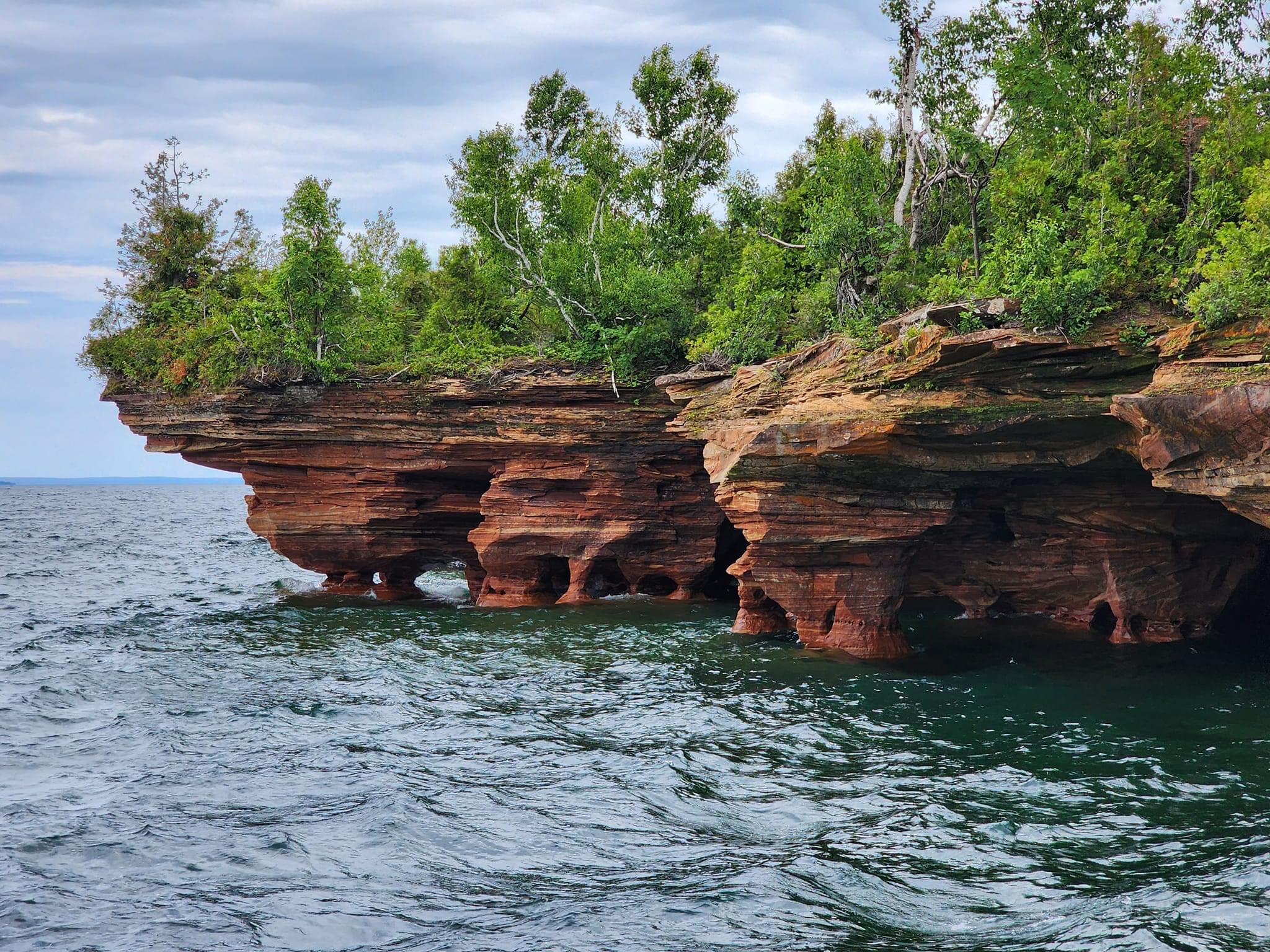 Sea caves access by going on a guided kayak or apostle island cruises seasonally and weather permitting 