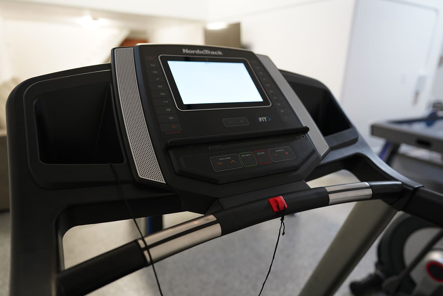 Air conditioned and heated garage space includes a NordicTrack treadmill, an elliptical machine, and a weight rack with 5lb. dumbbells all the way up to 50lbs.