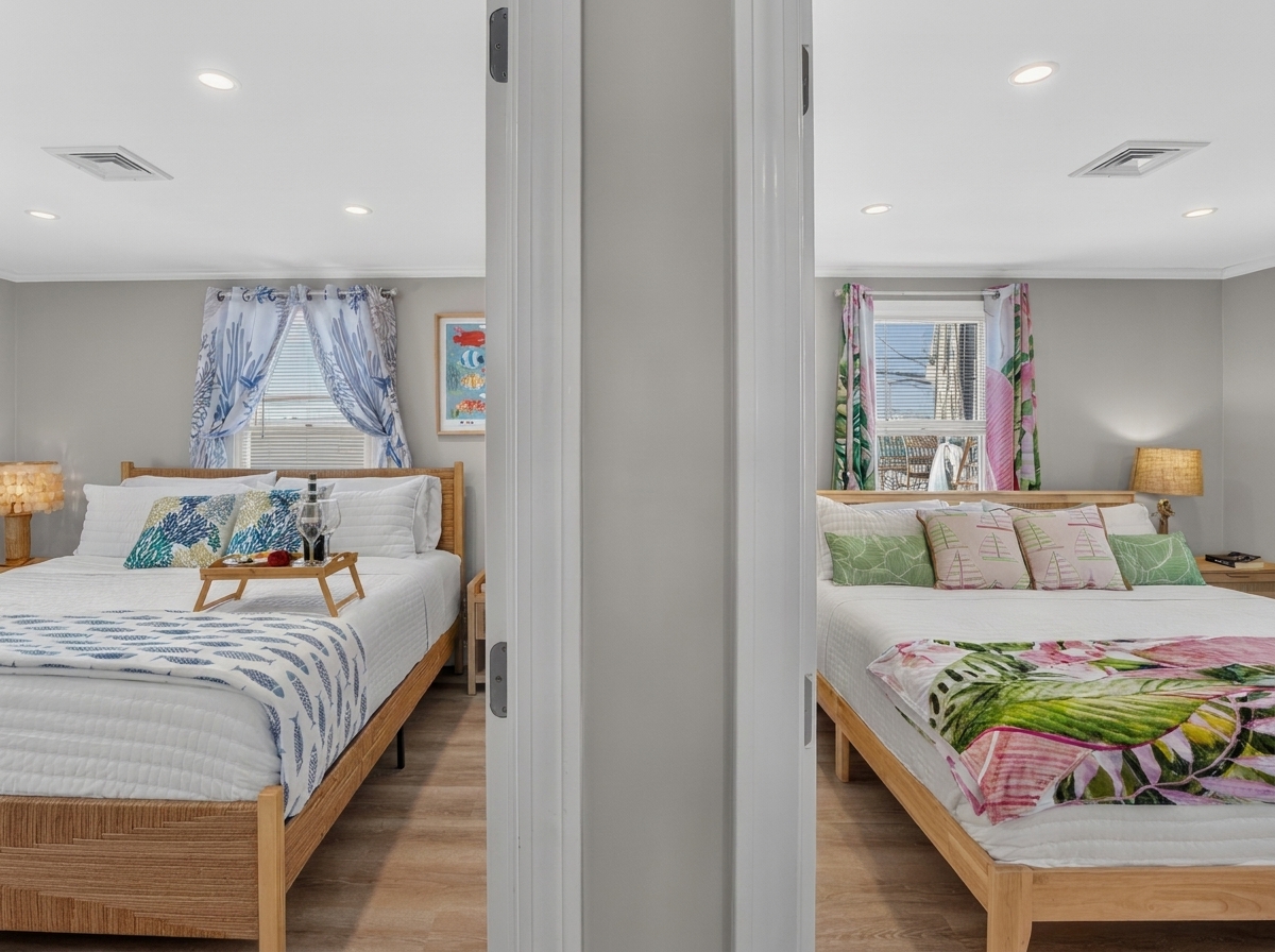 Comfortable sleeping spaces provide a welcoming retreat for guests to rest and recharge.